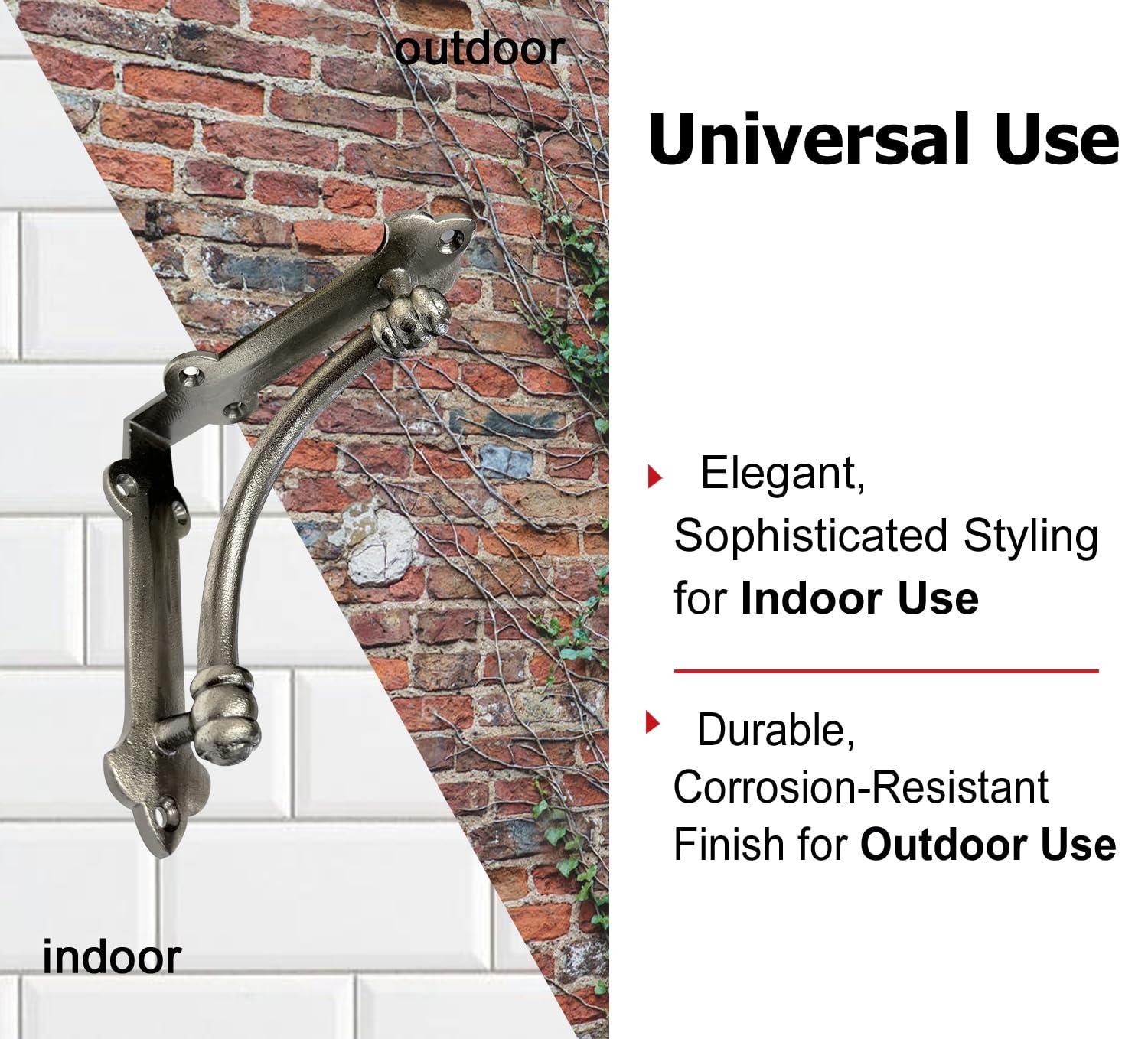 NACH Decorative Shelf Brackets, 4 Pack of 5.25 x 1.25 x 5.25 inch Antique Metal Cast Iron Shelf Brackets - Decorative Brackets for Mounting - Industrial Style Brackets