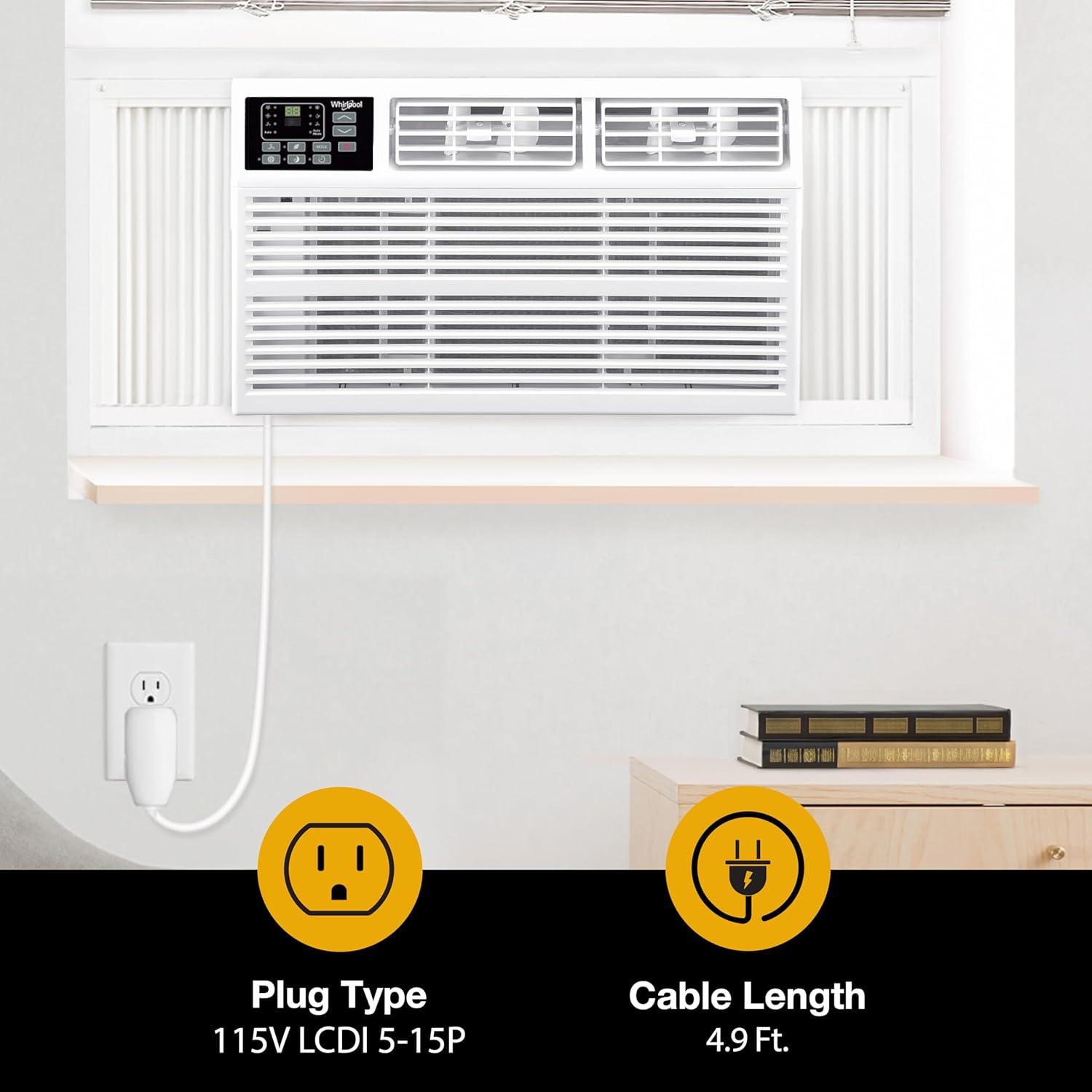 Whirlpool 8,000 BTU Window Mounted Air Conditioner with Supplemental Heat