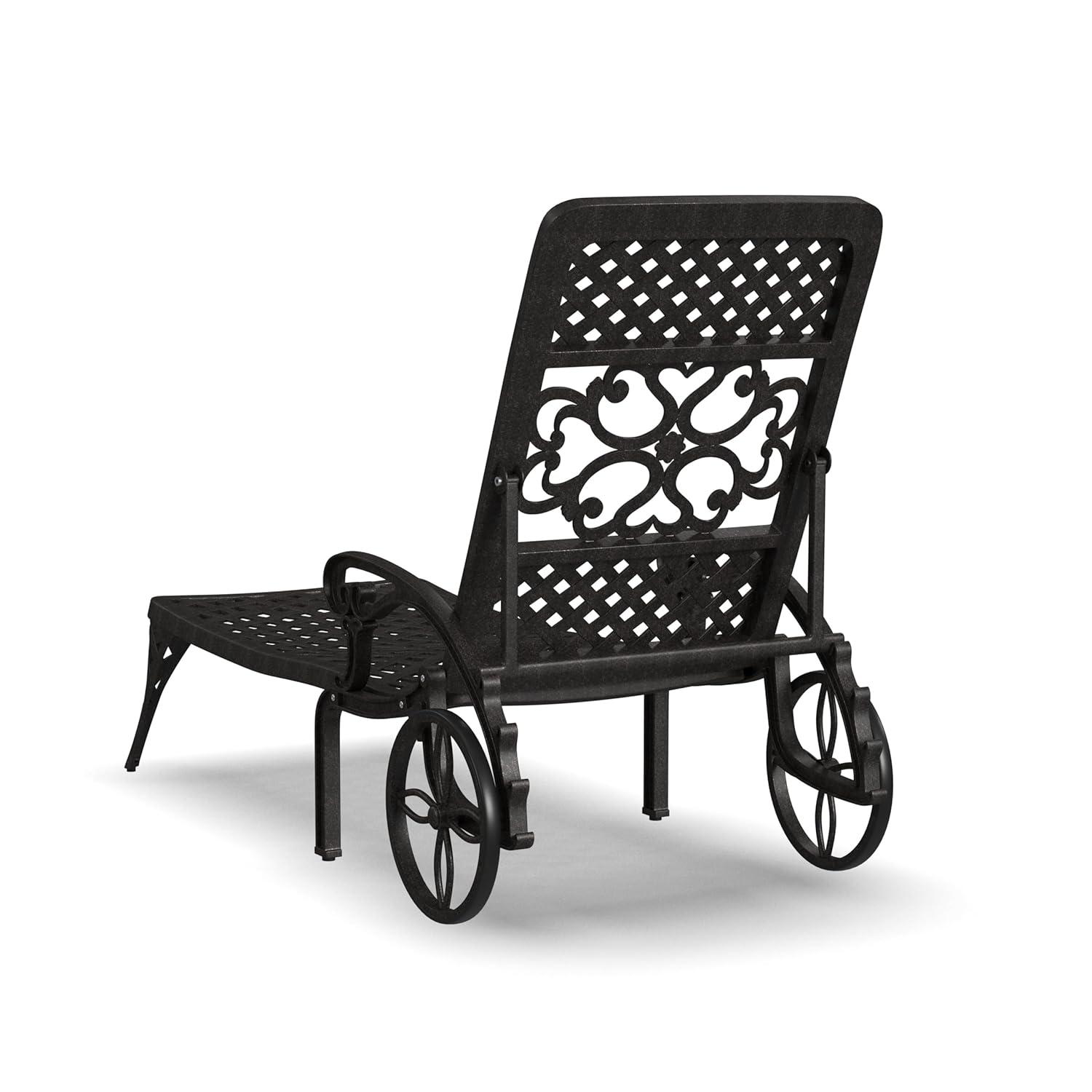 Homestyles Sanibel Cast Aluminum Outdoor Patio Reclining Chaise Lounge in Bronze