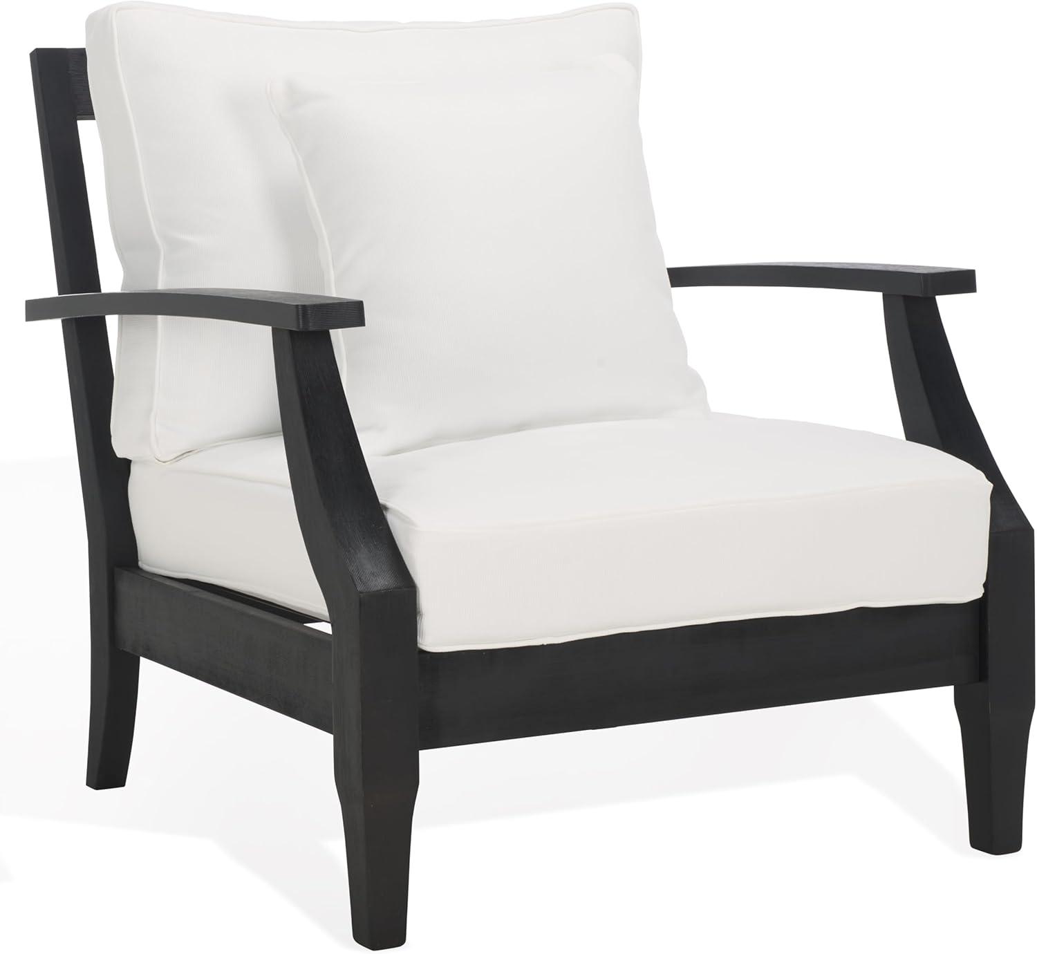 SAFAVIEH Couture Martinique Coastal Eucalyptus Wood Solid Armchair, Natural/Grey