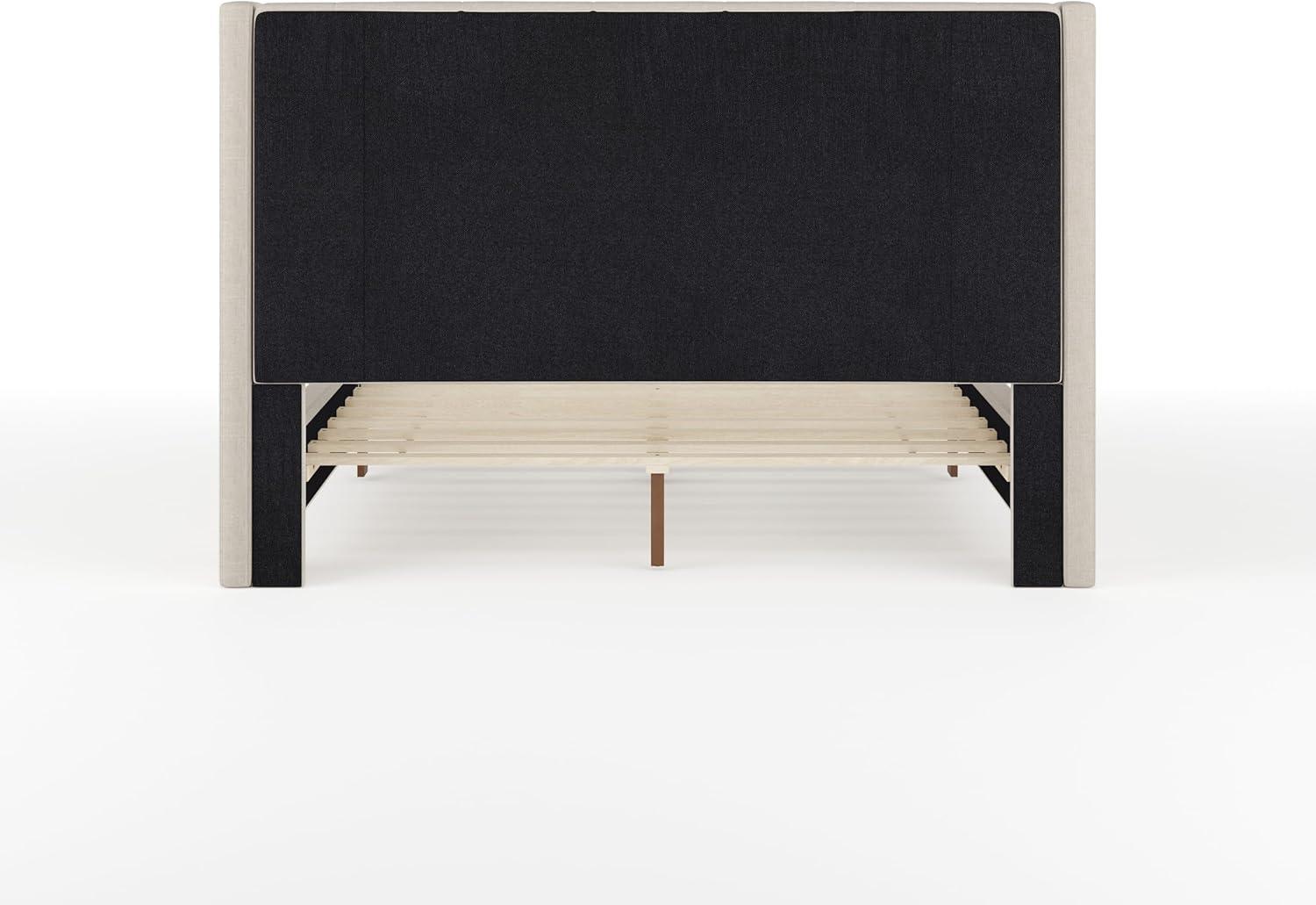 Martha Stewart Martha Stewart Kay Upholstered Platform Bed With Channel Stitched Wingback Headboard