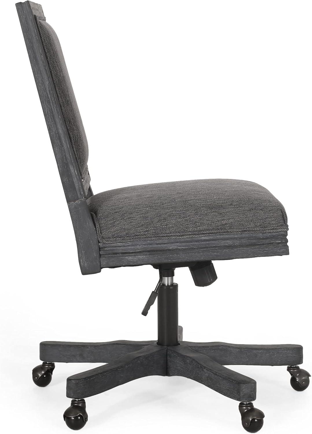 Sandine Rustic Upholstered Swivel Office Chair - Christopher Knight Home