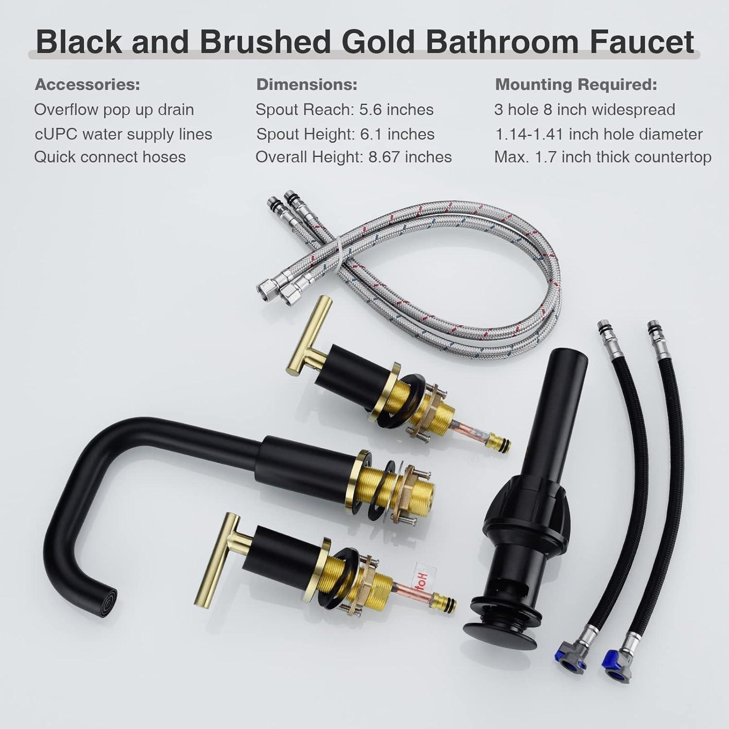 8 In. Widespread Double Handle Bathroom Faucet (Included Pop-Up Drain And Aerator)