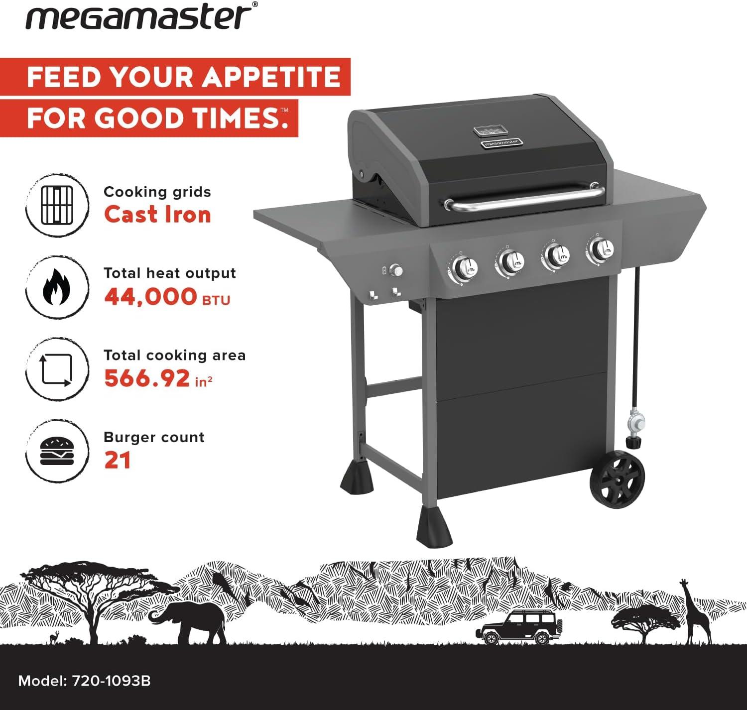 Megamaster 4 - Burner Freestanding Liquid Propane Gas Grill