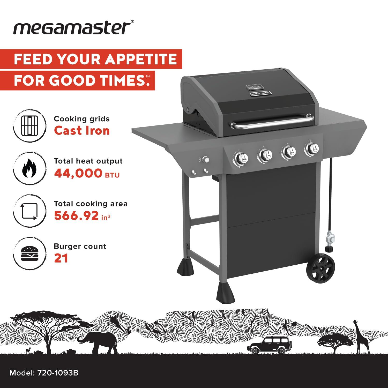 Megamaster 4 - Burner Freestanding Liquid Propane Gas Grill