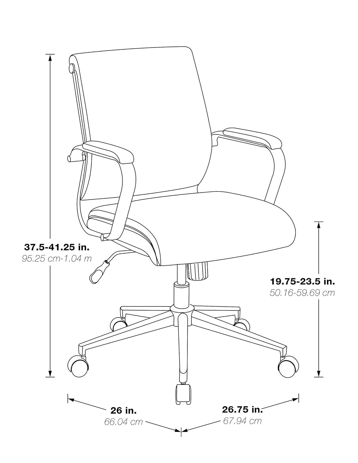 Mid Back Manager's Chair with Dillon Steel Gray Fabric and Chrome Base