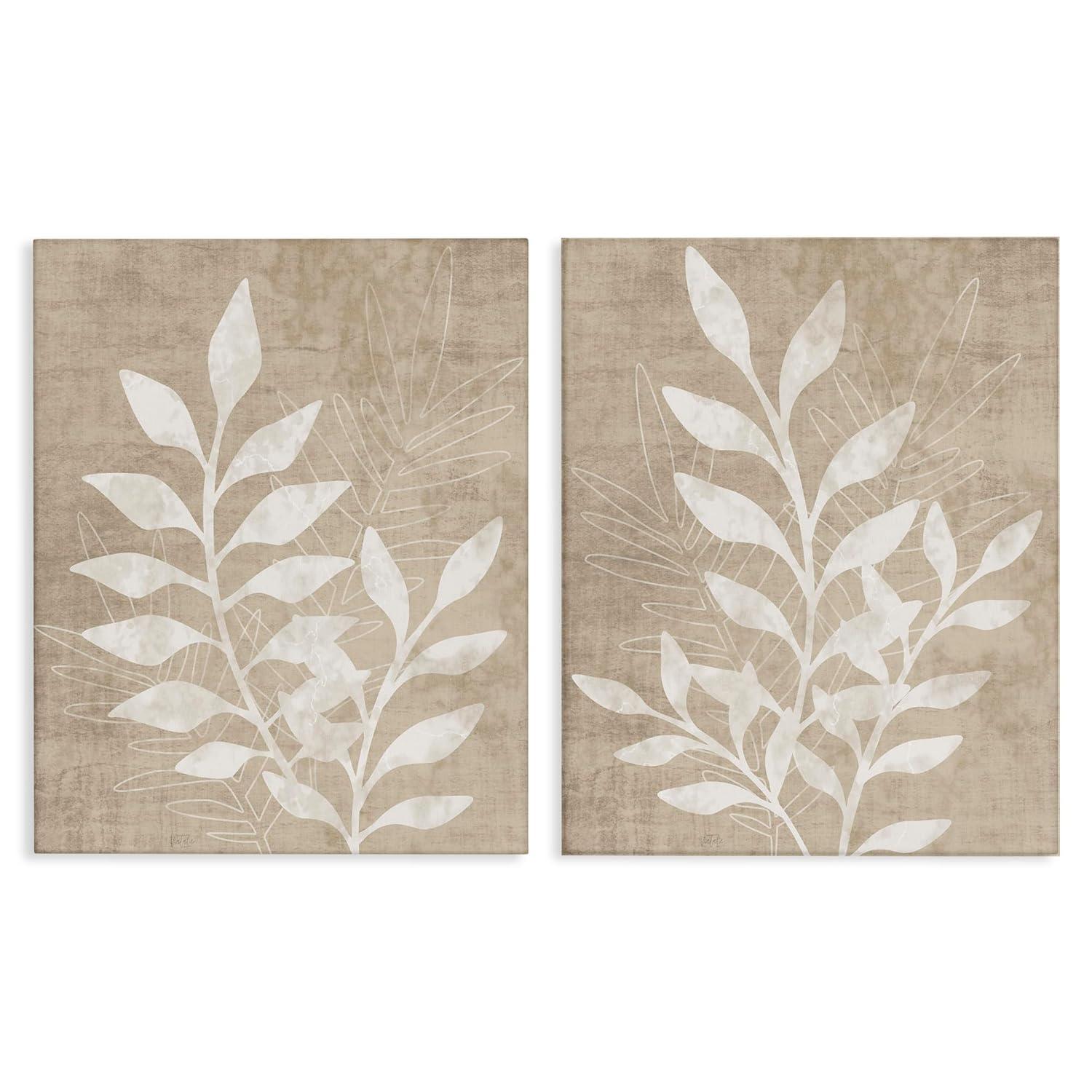 Stupell Industries " Boho Botanical Leaf Silhouette " by Natalie Carpentieri 2 - Pieces