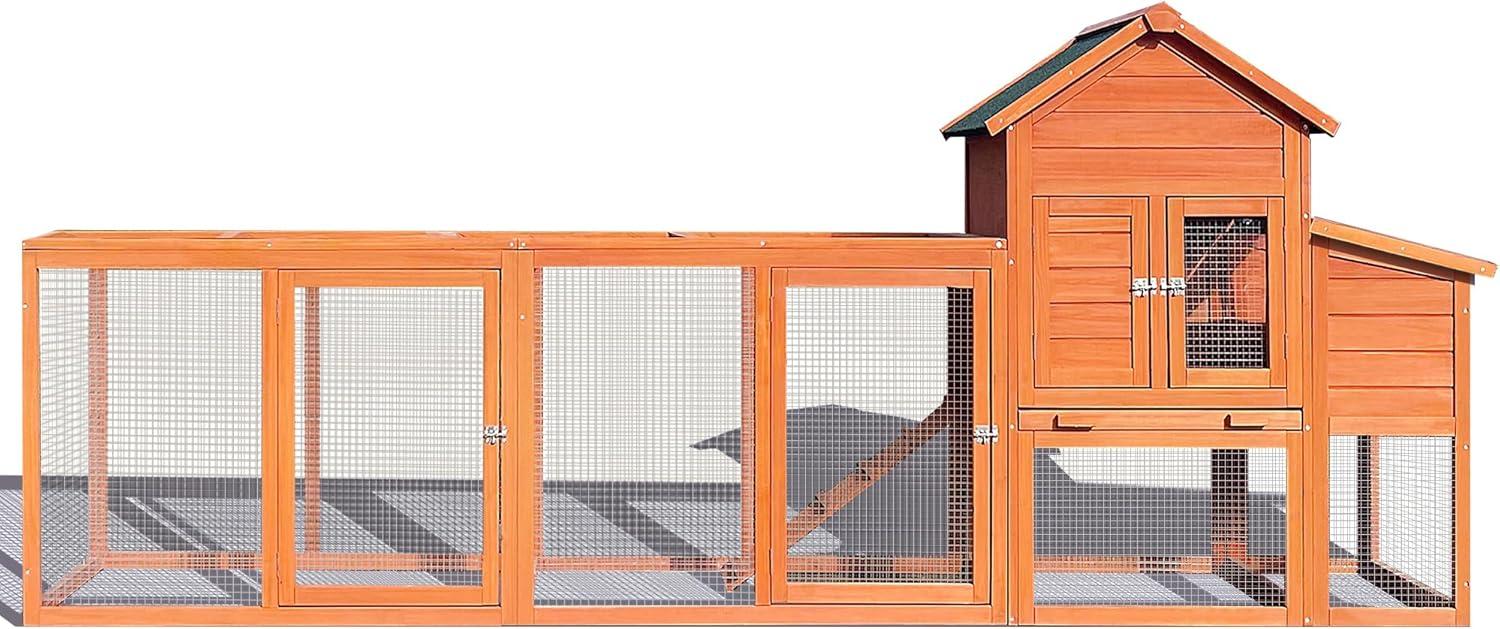 Outdoor Large Chicken Coop Hen Run House Chicken Coops with Nest Box for 6 Chickens