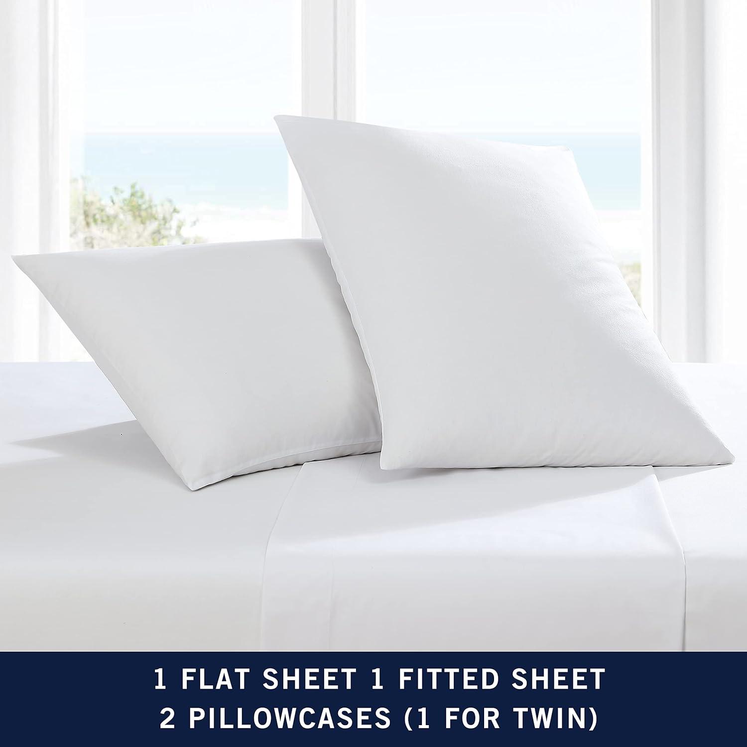 Nautica Solid Cotton Percale Sheet Sets