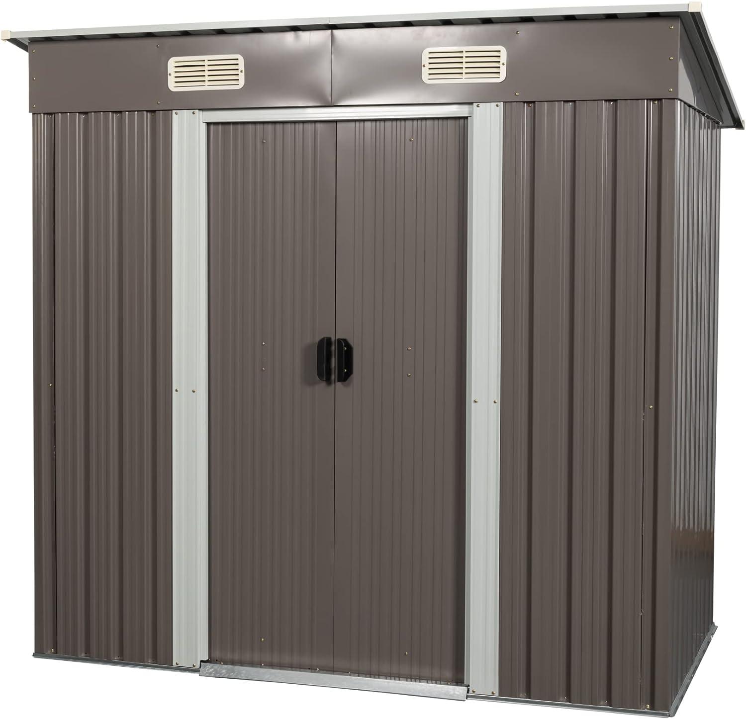 GZMWON 6Ft X 4Ft Outdoor Metal Storage Shed