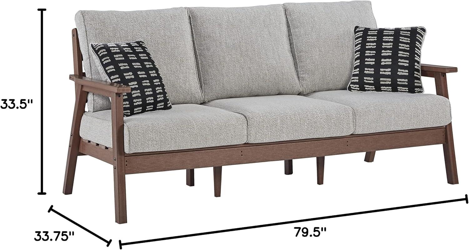 79.5" Wide Outdoor Patio Sofa with Cushions