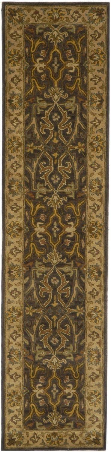 SAFAVIEH Heritage Oslo Traditional Wool Area Rug, Charcoal/Beige, 9'6" x 13'6"