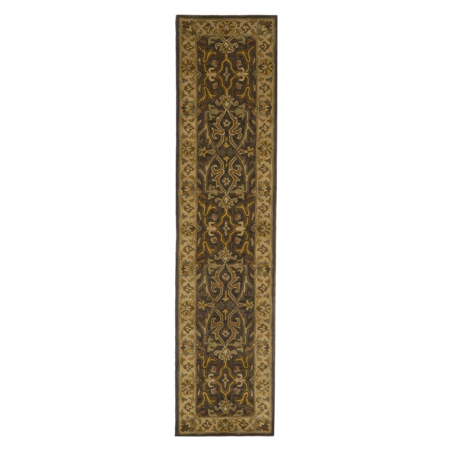 SAFAVIEH Heritage Oslo Traditional Wool Area Rug, Charcoal/Beige, 9'6" x 13'6"