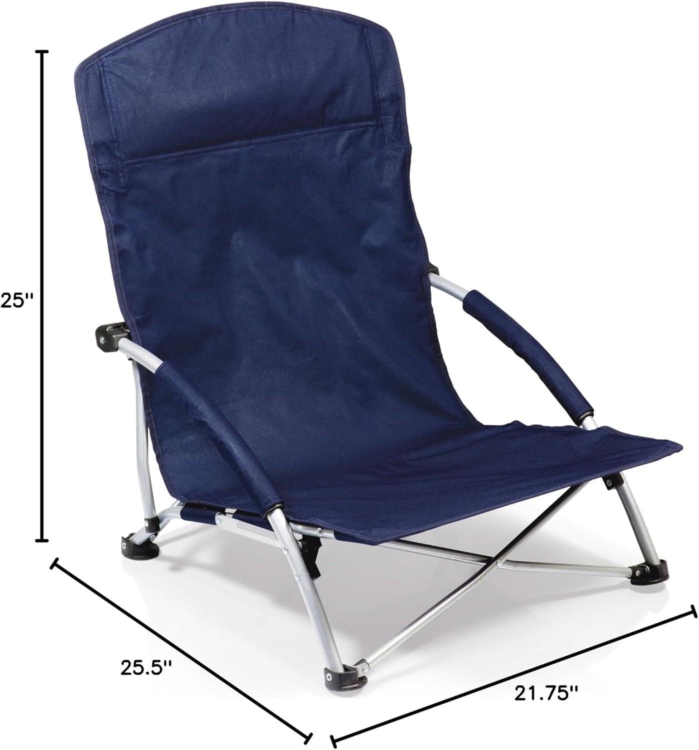 Navy Collapsible Outdoor Chair with Cushions and X-Base