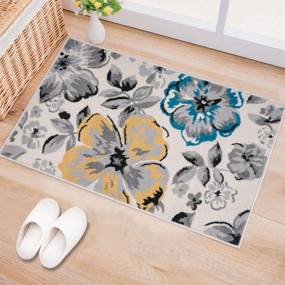 World Rug Gallery Modern Floral Design Cream 2' x 3' Area Rug