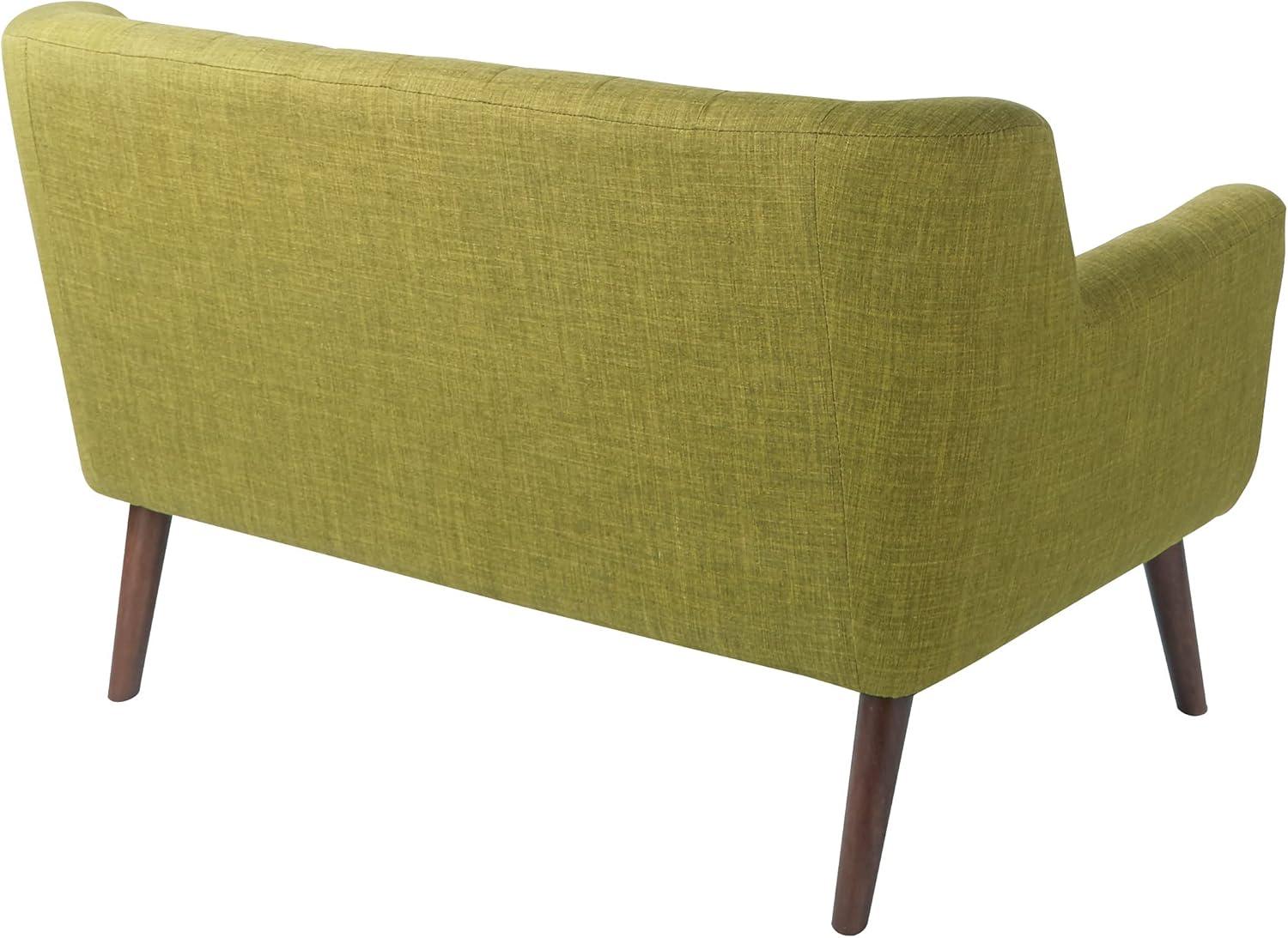 Mill Lane Loveseat in Green Fabric with Coffee Legs