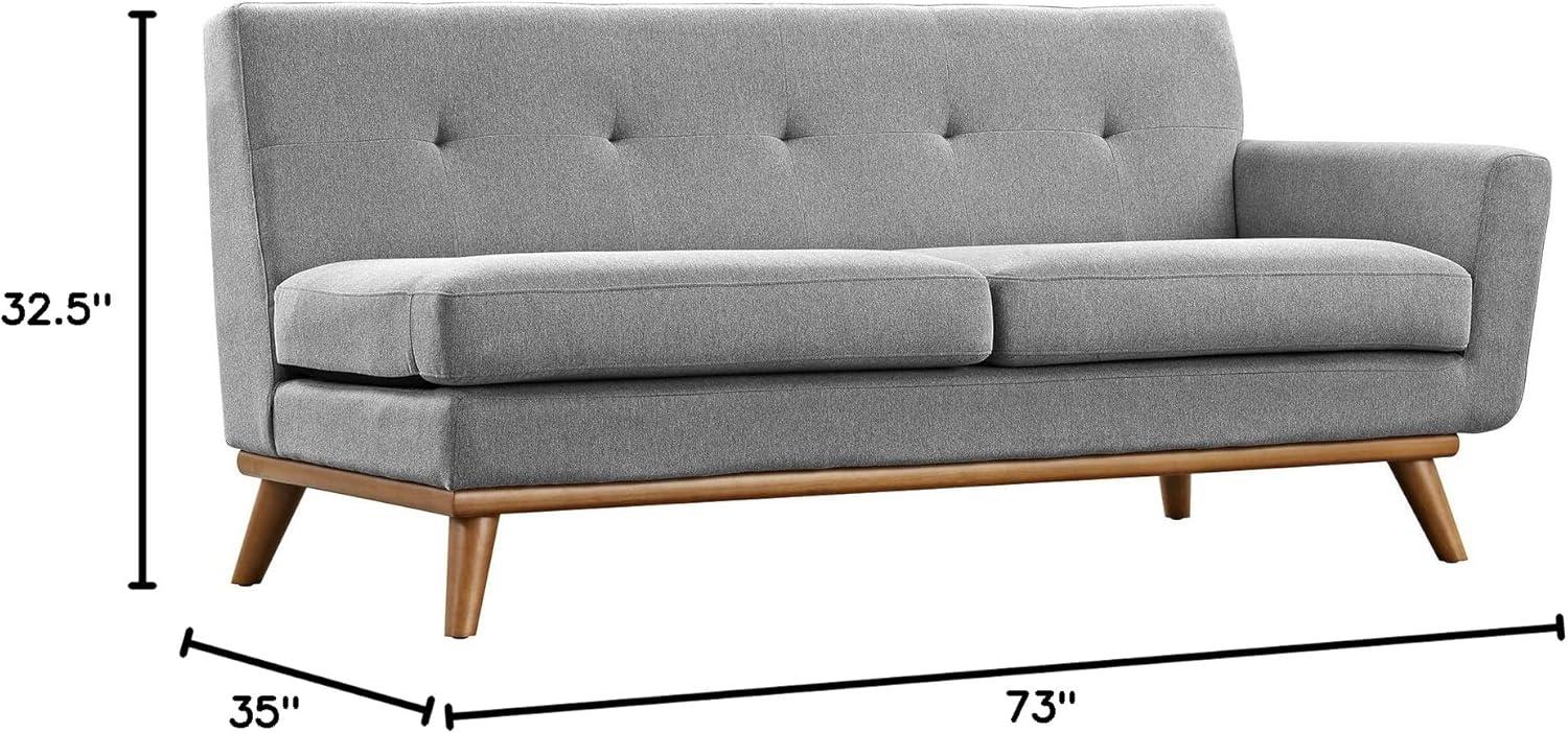 Modway Engage Left-Facing Upholstered Fabric Sectional Sofa in Expectation Gray