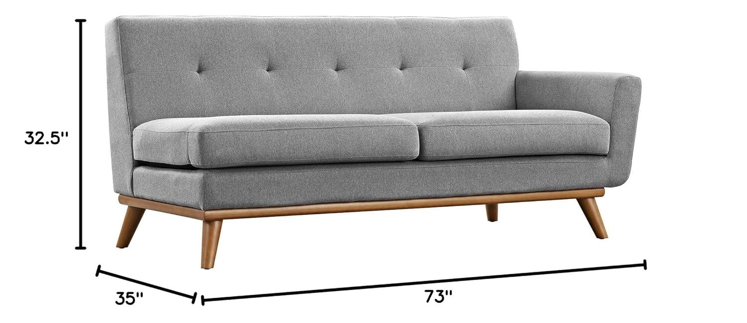 Modway Engage Left-Facing Upholstered Fabric Sectional Sofa in Expectation Gray