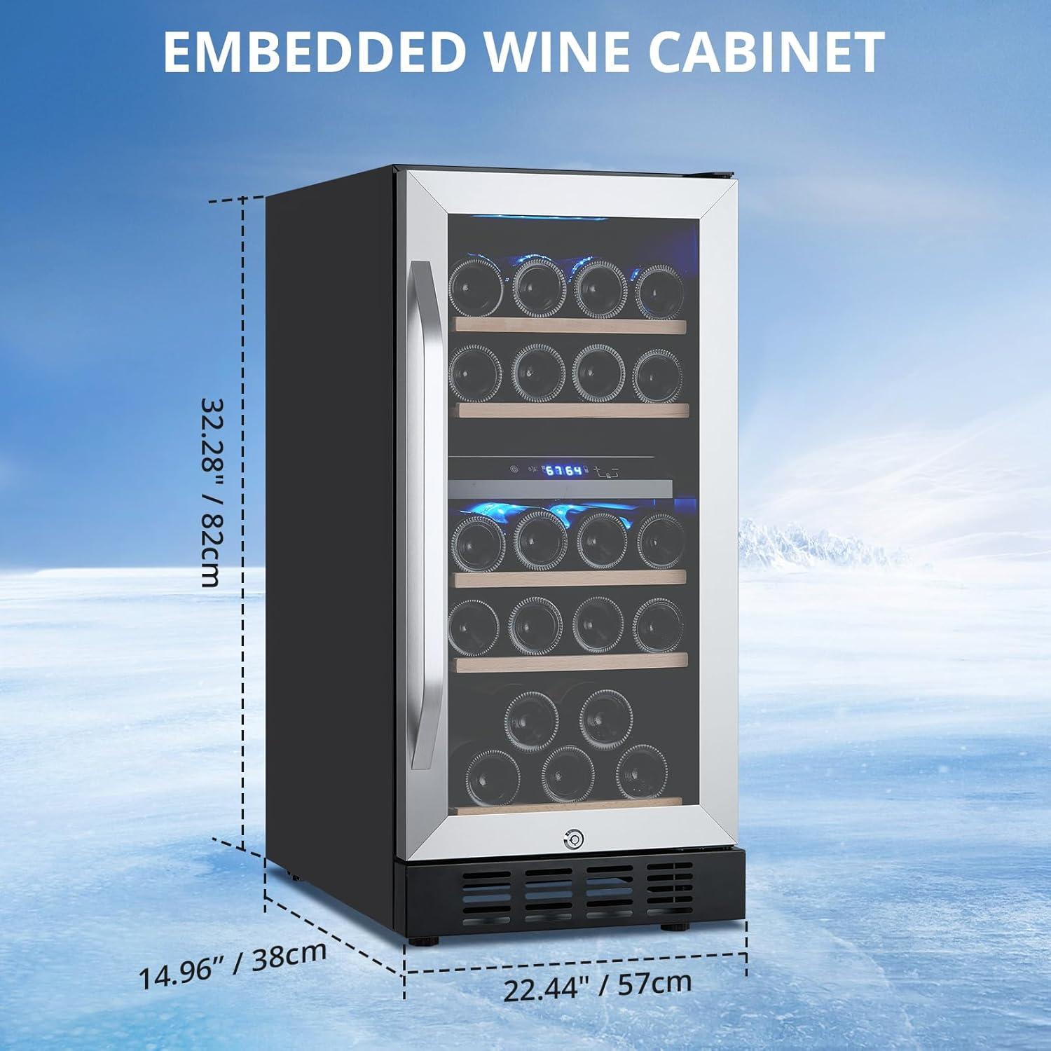 22-Inch Dual Zone Stainless Steel Wine Fridge with LED Control