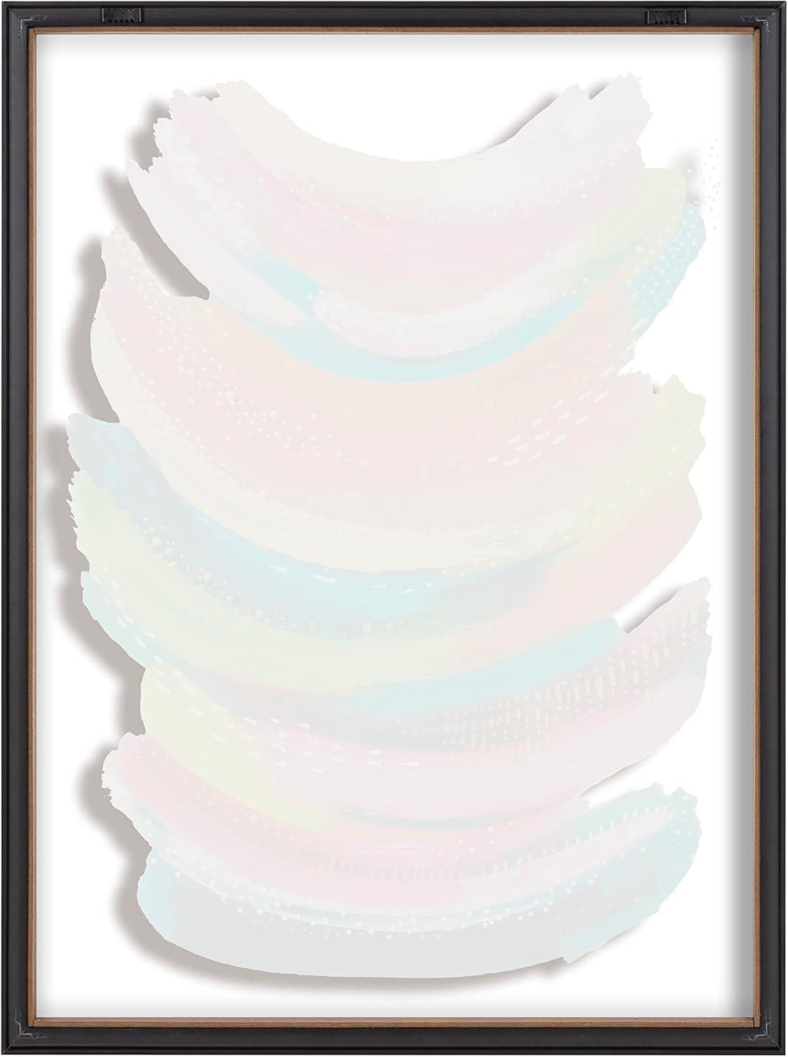 Kate and Laurel Blake Bright Abstract Framed Printed Glass Wall Art by Jessi Raulet of Ettavee, 18x24 Gray, Modern Colorful Abstract Art for Wall