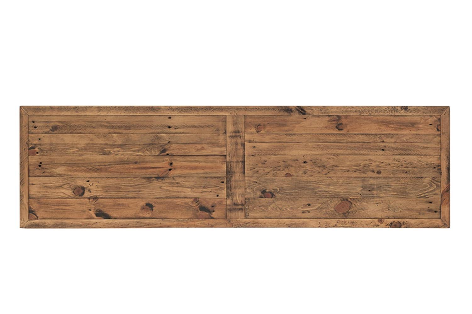 Cortesi Home Austin Console Table, Solid Reclaimed Wood with Black Wood Legs, Honey Pine
