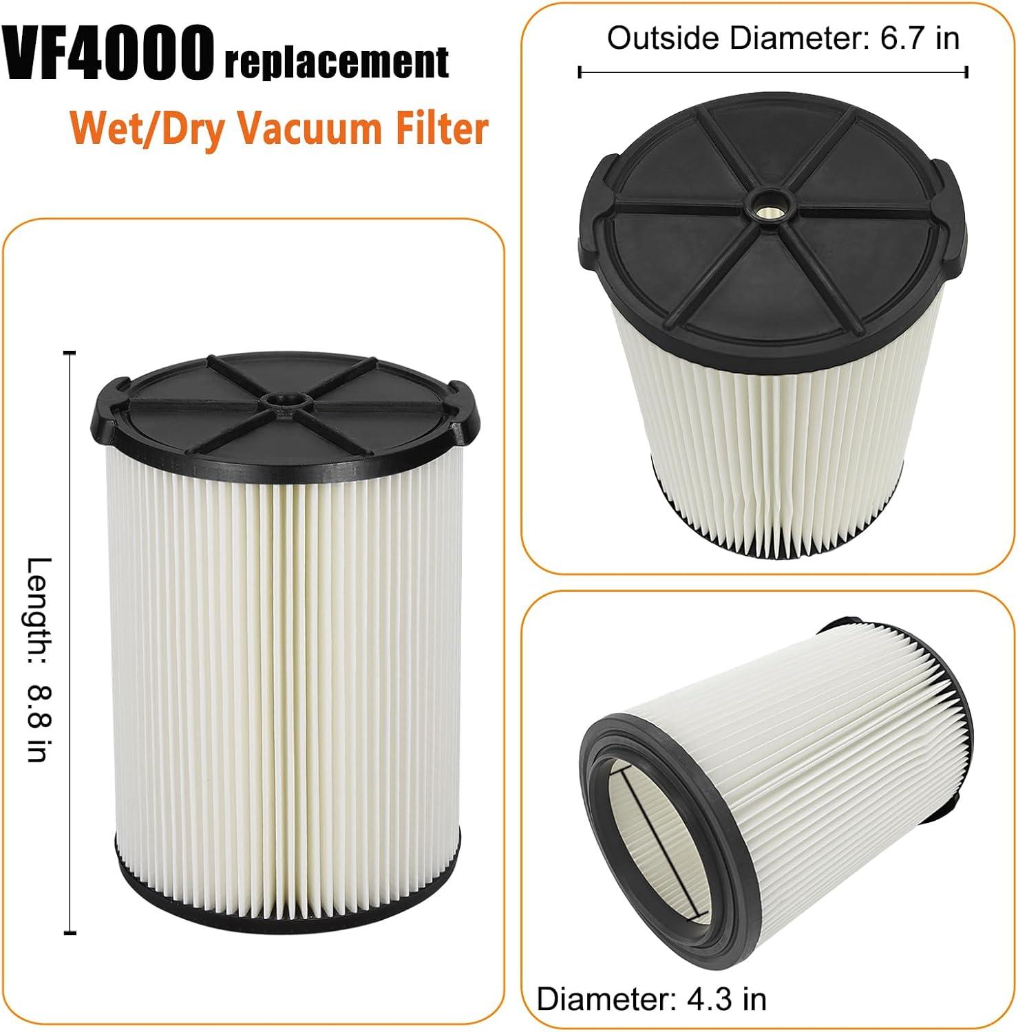 2 Pack White Reusable Wet/Dry Vacuum Filters