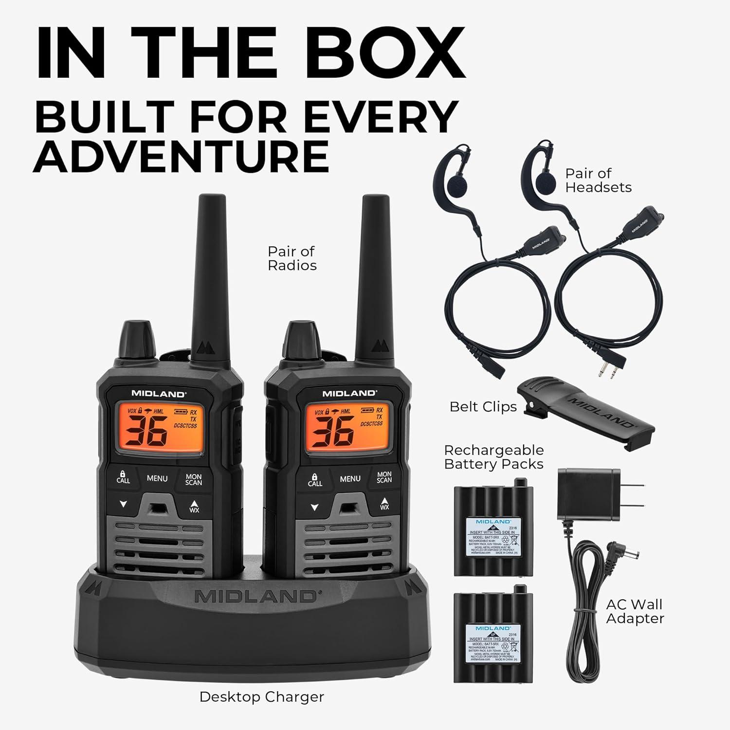 Midland T290 X-Talker® GMRS Walkie Talkie 2 Pack - T290VP4