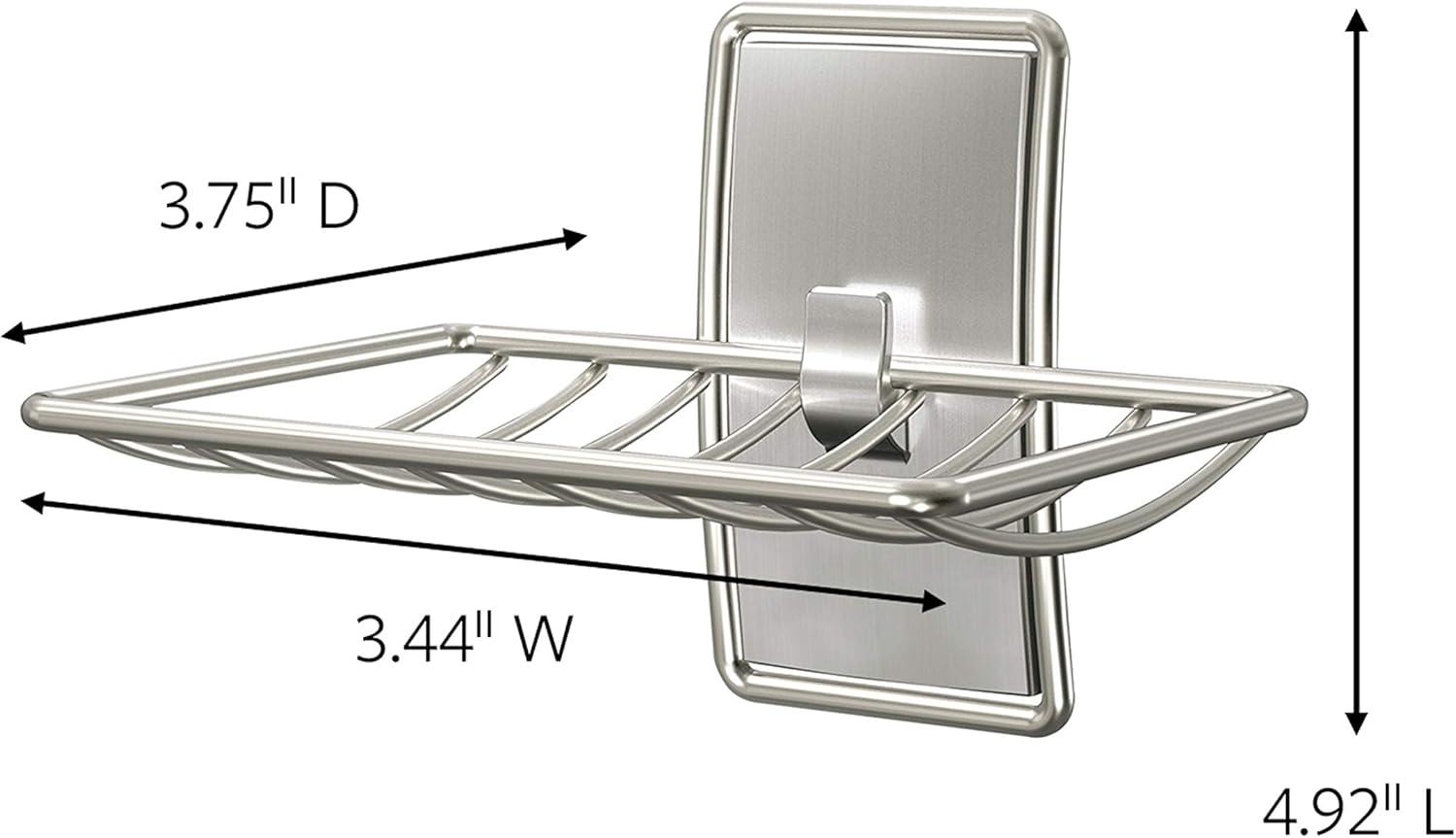 Command Soap Dish for Shower, Damage Free Hanging Bathroom, No Tools Bar Soap Holder, 1 Satin Nickel Soap Dish and 2 Water-Resistant Command Strips C38