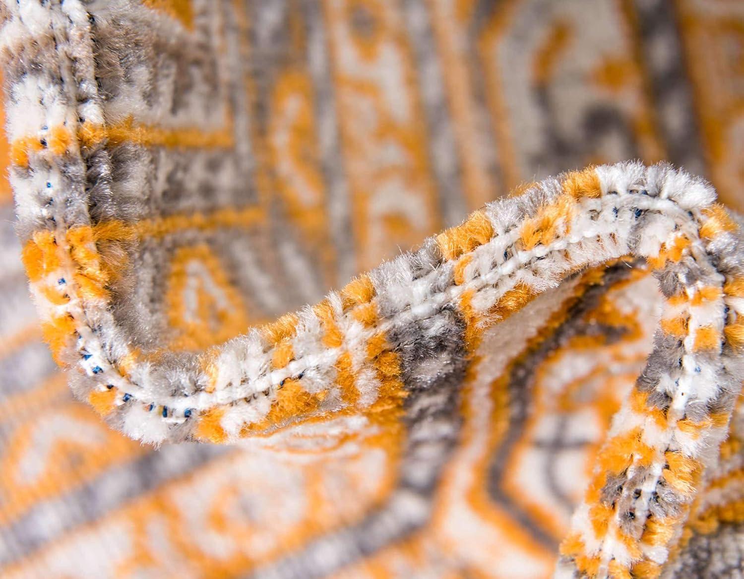 Unique Loom Williamsburg Collection Area Rug - Allover (2' 9" x 9' 10" Runner Orange/Gray)