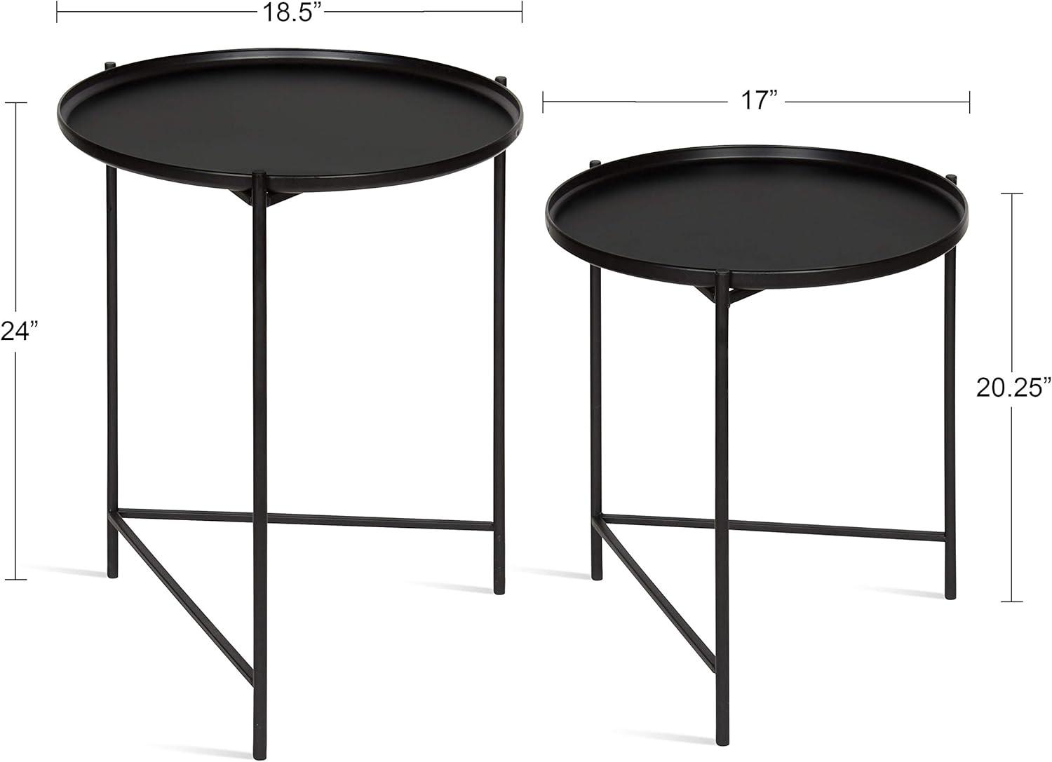 Kate and Laurel Ulani Round Metal Accent Table Set