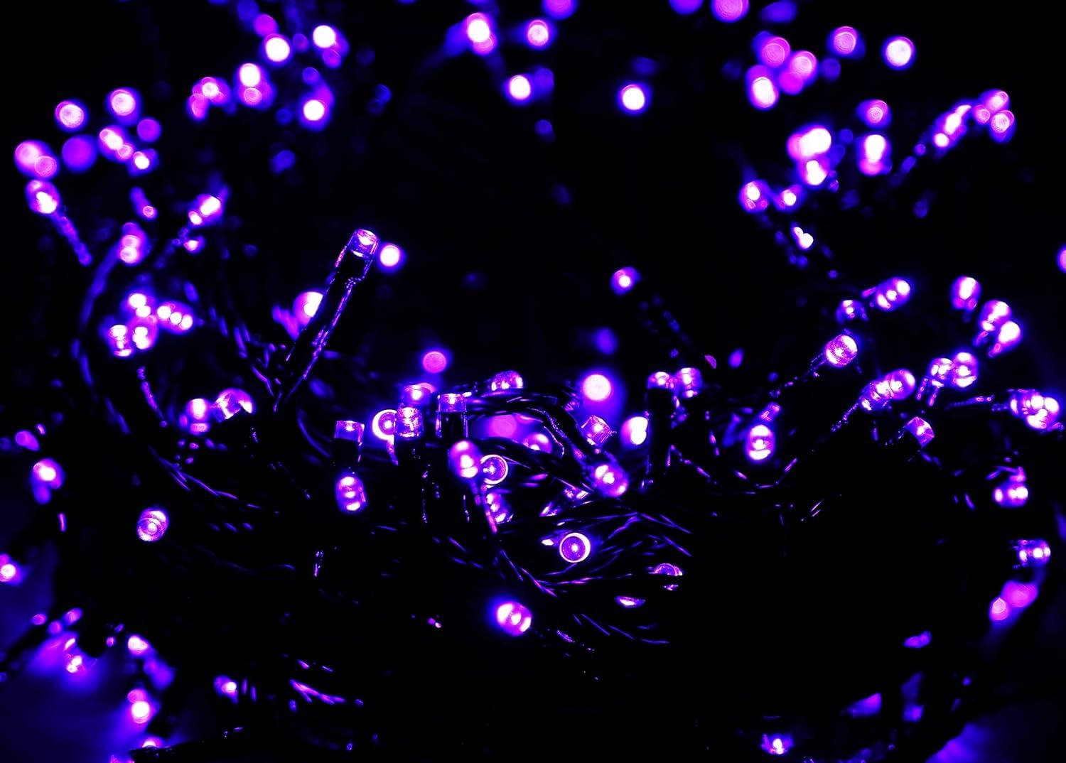 kemooie 500 LED Purple Christmas Lights, 164FT 8 Twinkle Modes Plug in Light, Waterproof Extra Long String Lights for Outdoor Indoor Tree Wedding Party Garden Halloween Christmas Decorations (Purple)