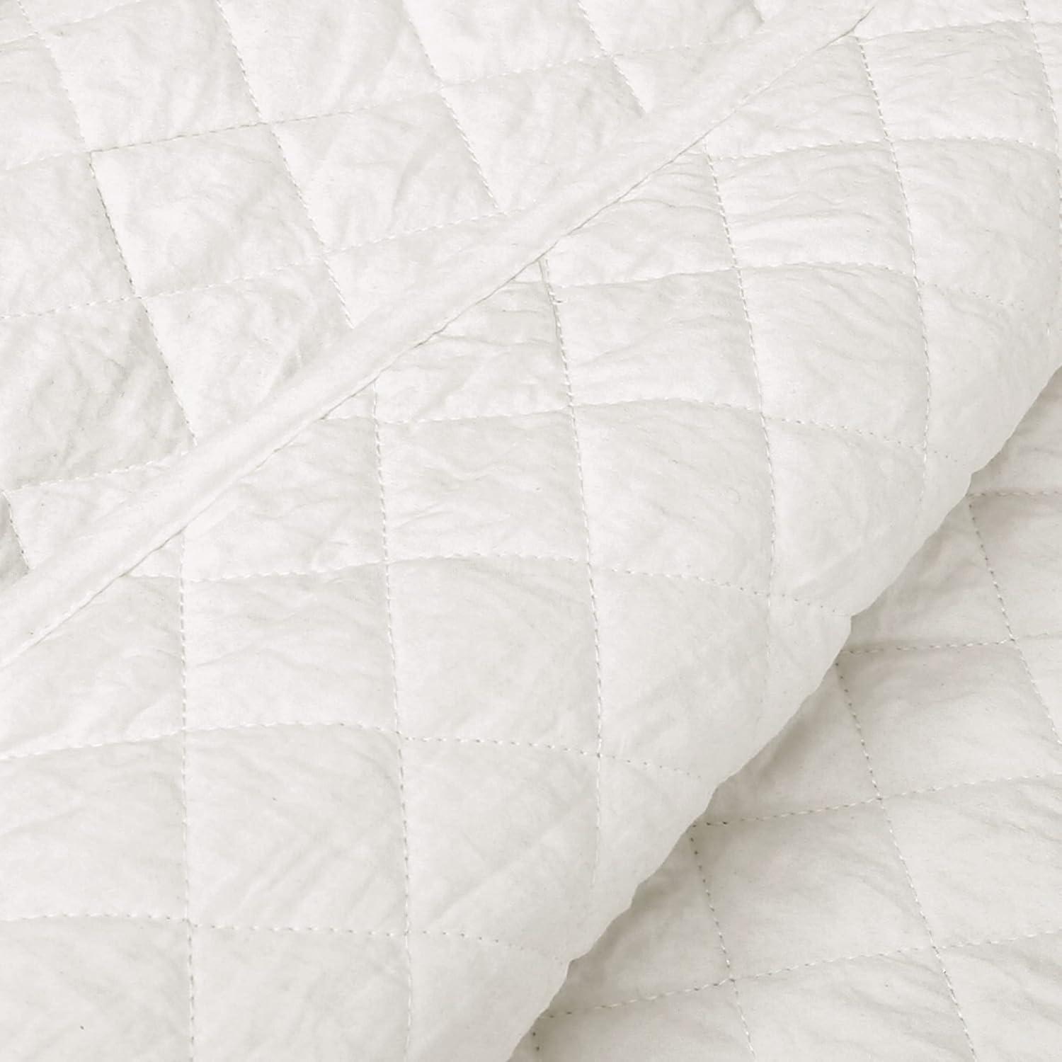 Lush Decor Ava Diamond Oversized Cotton Quilt White 3Pc Set Cal King