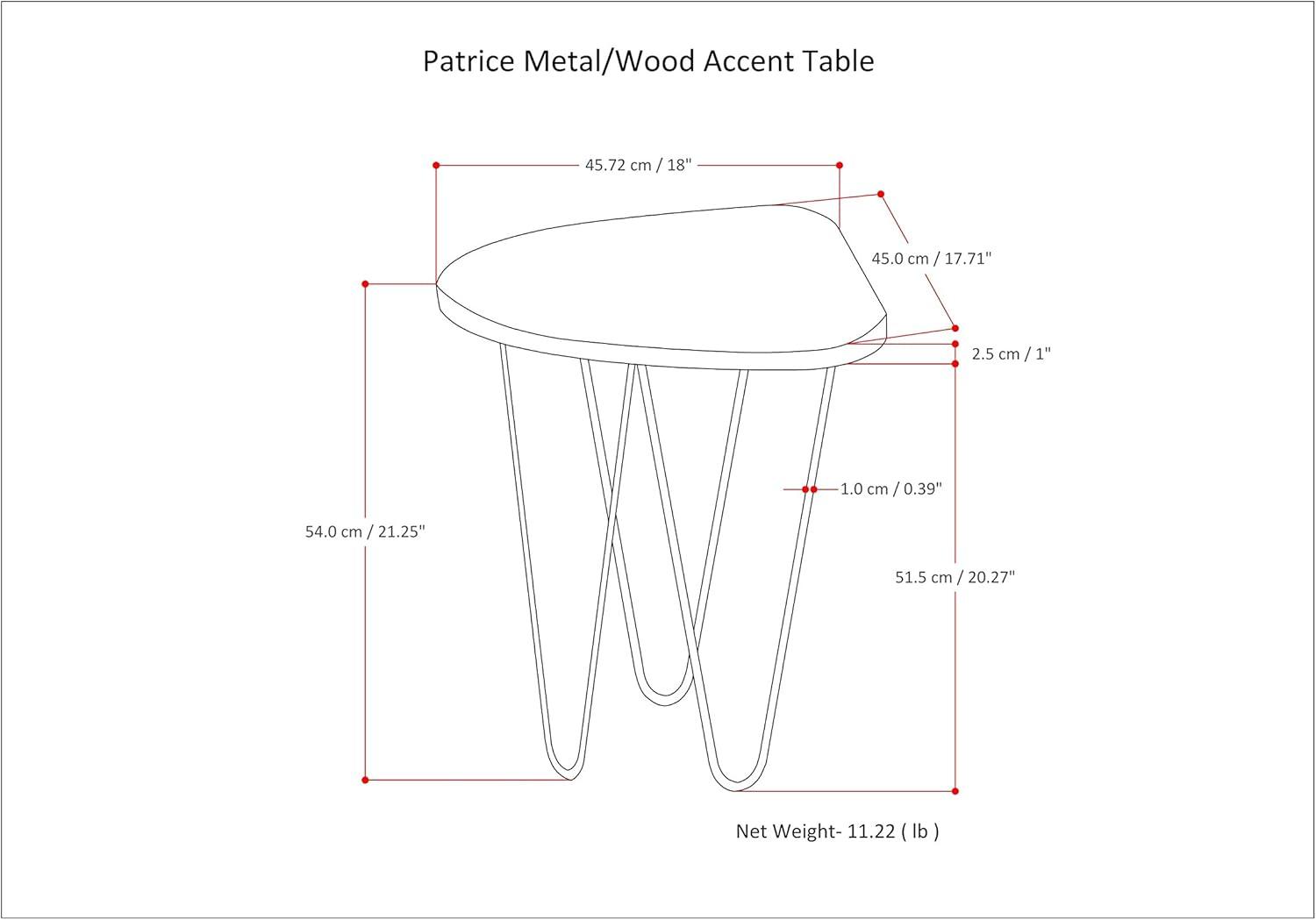 Simpli Home Patrice Solid Mango Wood Mid-Century Modern End Table with Unique Shaped Top and Hairpin Legs & Reviews | Wayfair