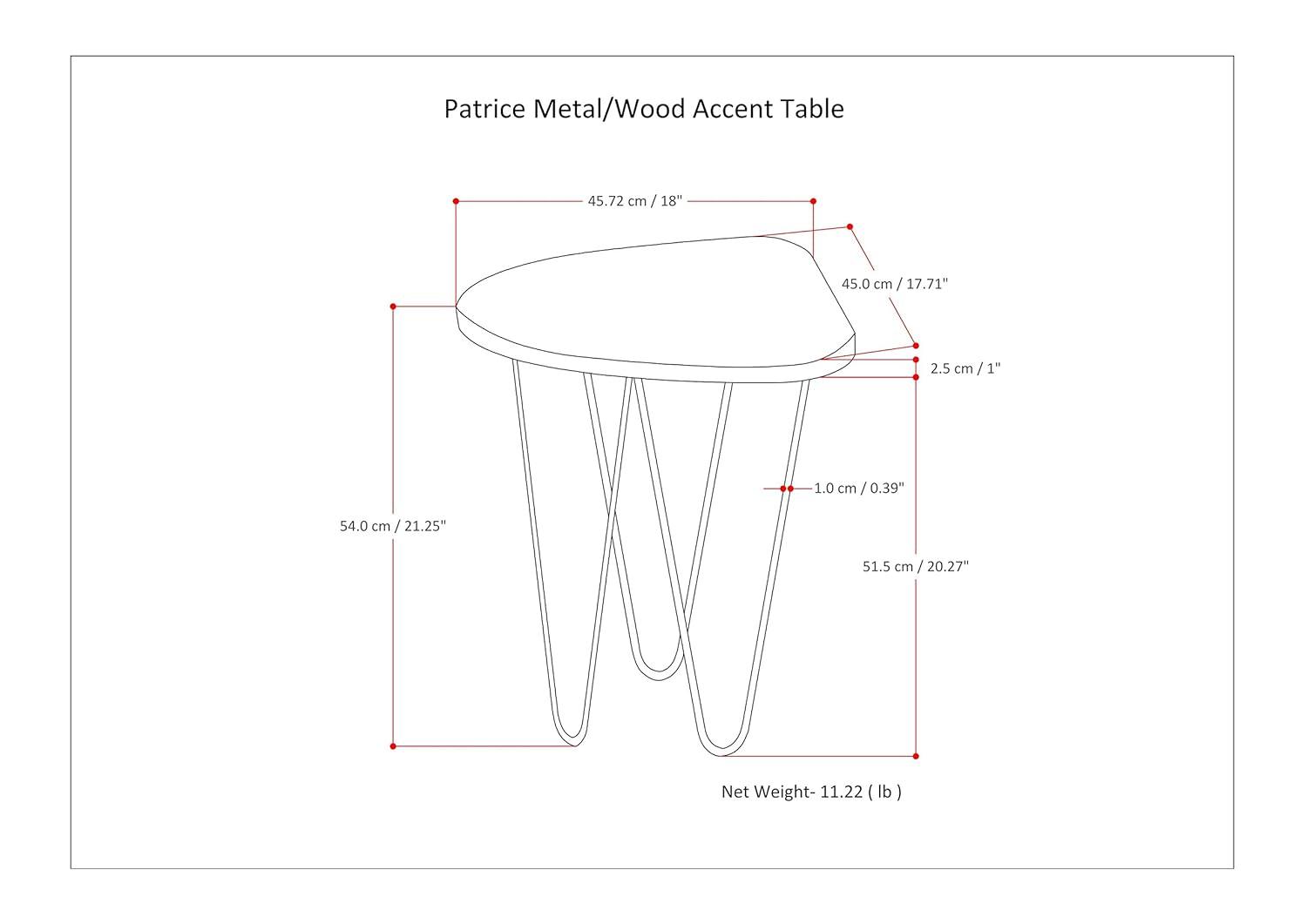 Simpli Home Patrice Solid Mango Wood Mid-Century Modern End Table with Unique Shaped Top and Hairpin Legs & Reviews | Wayfair