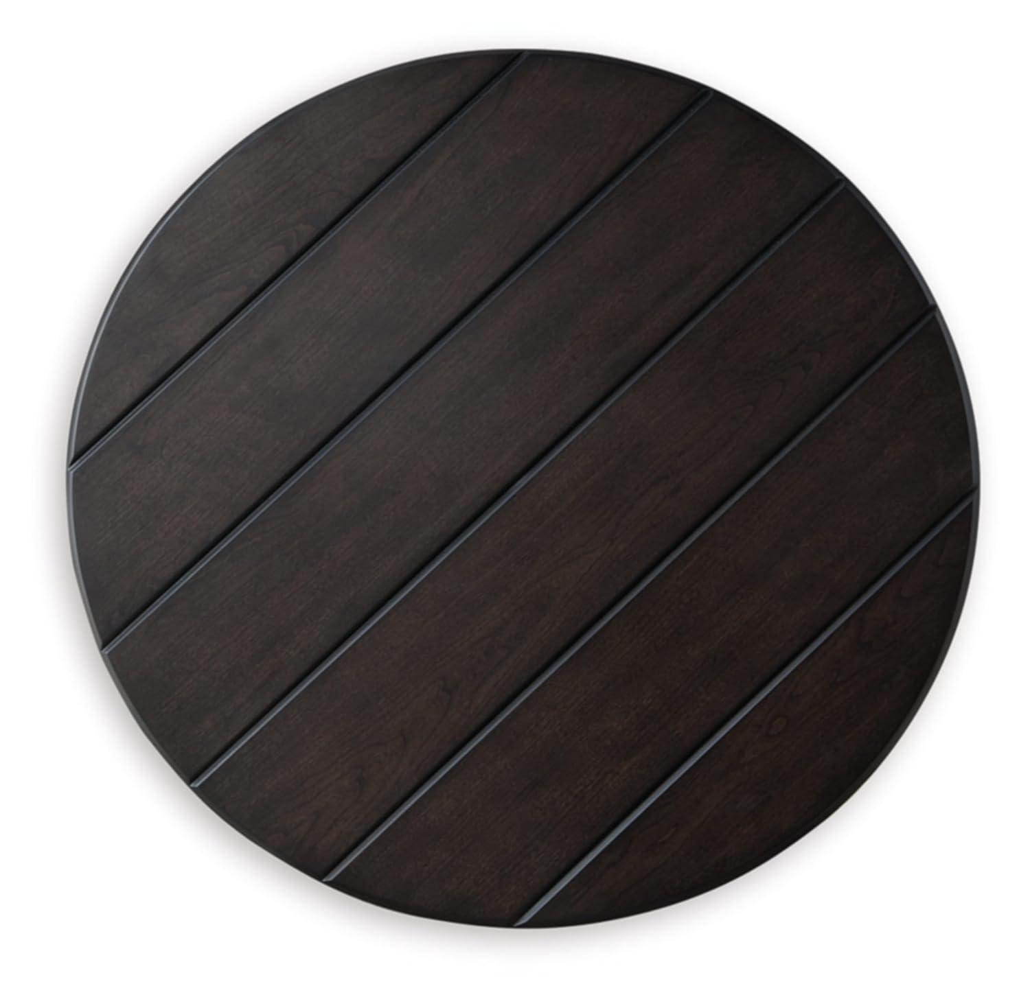 Signature Design by Ashley Celamar Modern Farmhouse End Table with Lower Shelf, Dark Brown