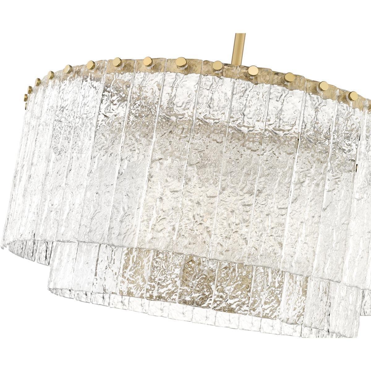 Glacier Modern Gold and Glass Two-Tier Pendant Light