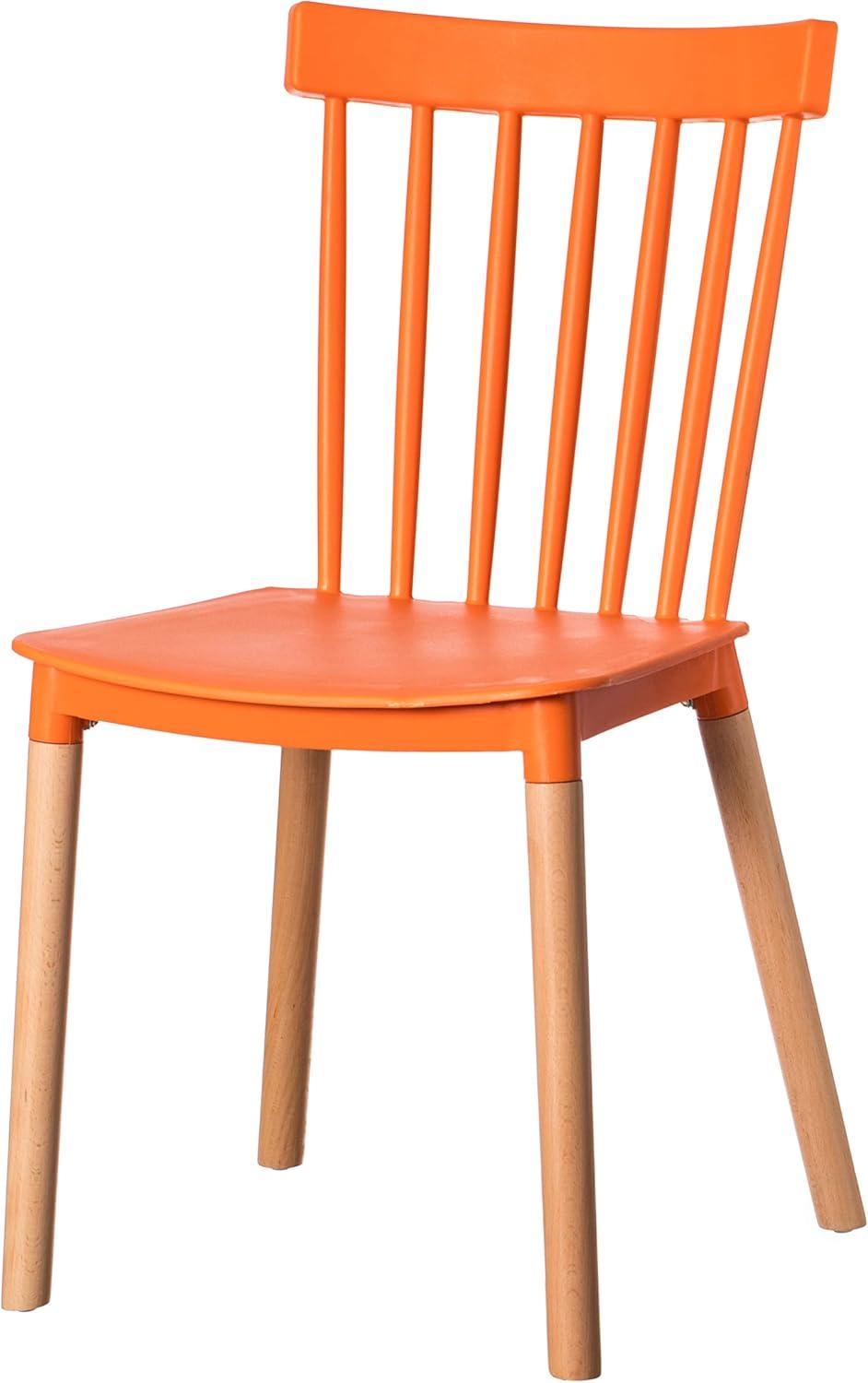 Classic Orange Windsor Mid-Century Modern Side Chair