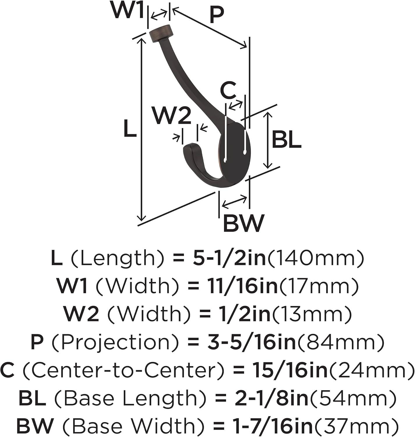 Franklin Brass Decorative Wall Mounted Pilltop Hook B45006J-VBR-C7