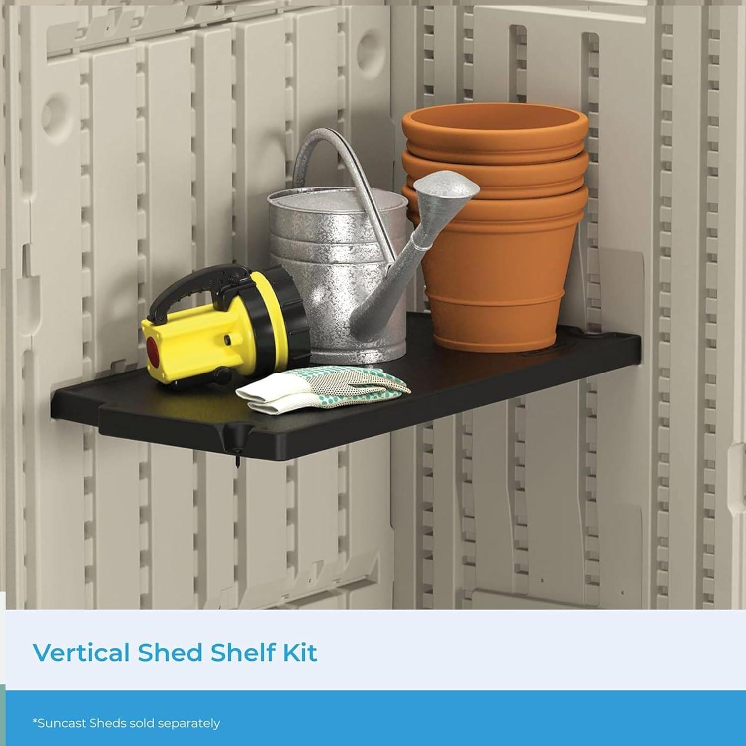 Suncast Suncast Vertical Shed 27.75 in. W x 14.5 in. D Shelf Kit in Black