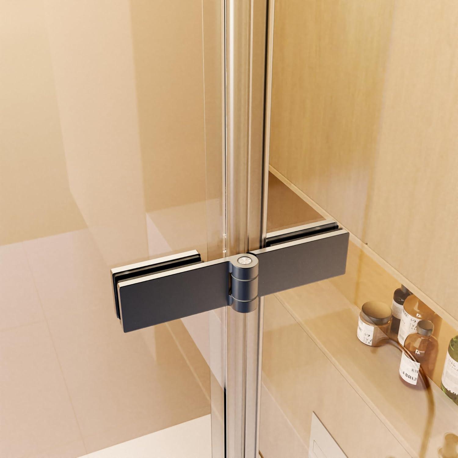 LILI 31"W x 55"H Frameless Folding Pivot Shower Tub Door Reversible Installation LI55675LL