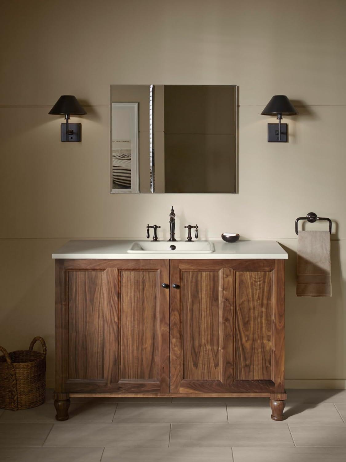 CLC Aluminum Two-Door Medicine Cabinet With Mirrored Doors, Beveled Edges
