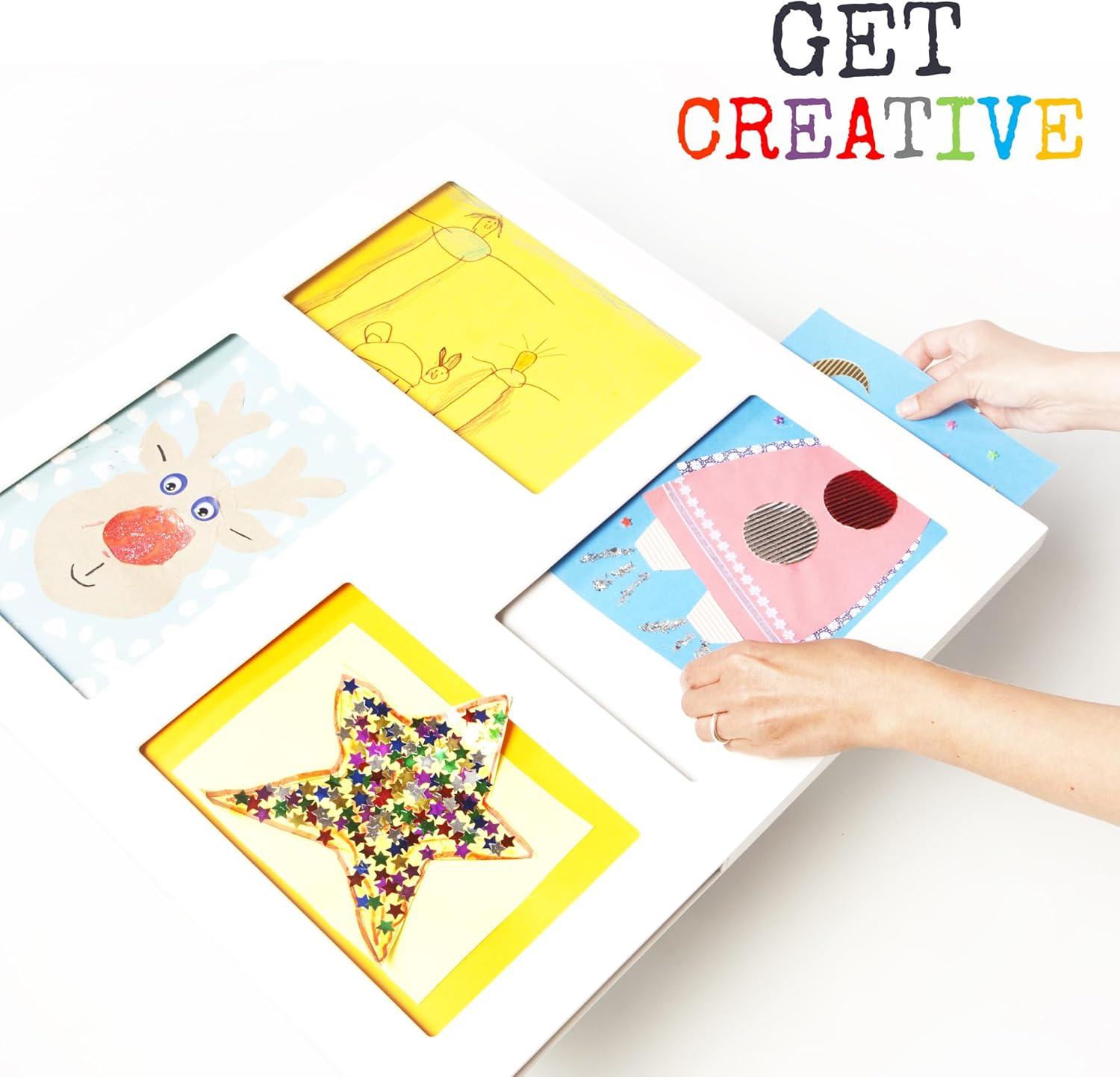 The Articulate Gallery 9x12 Quadruple Children's Art Frame, White