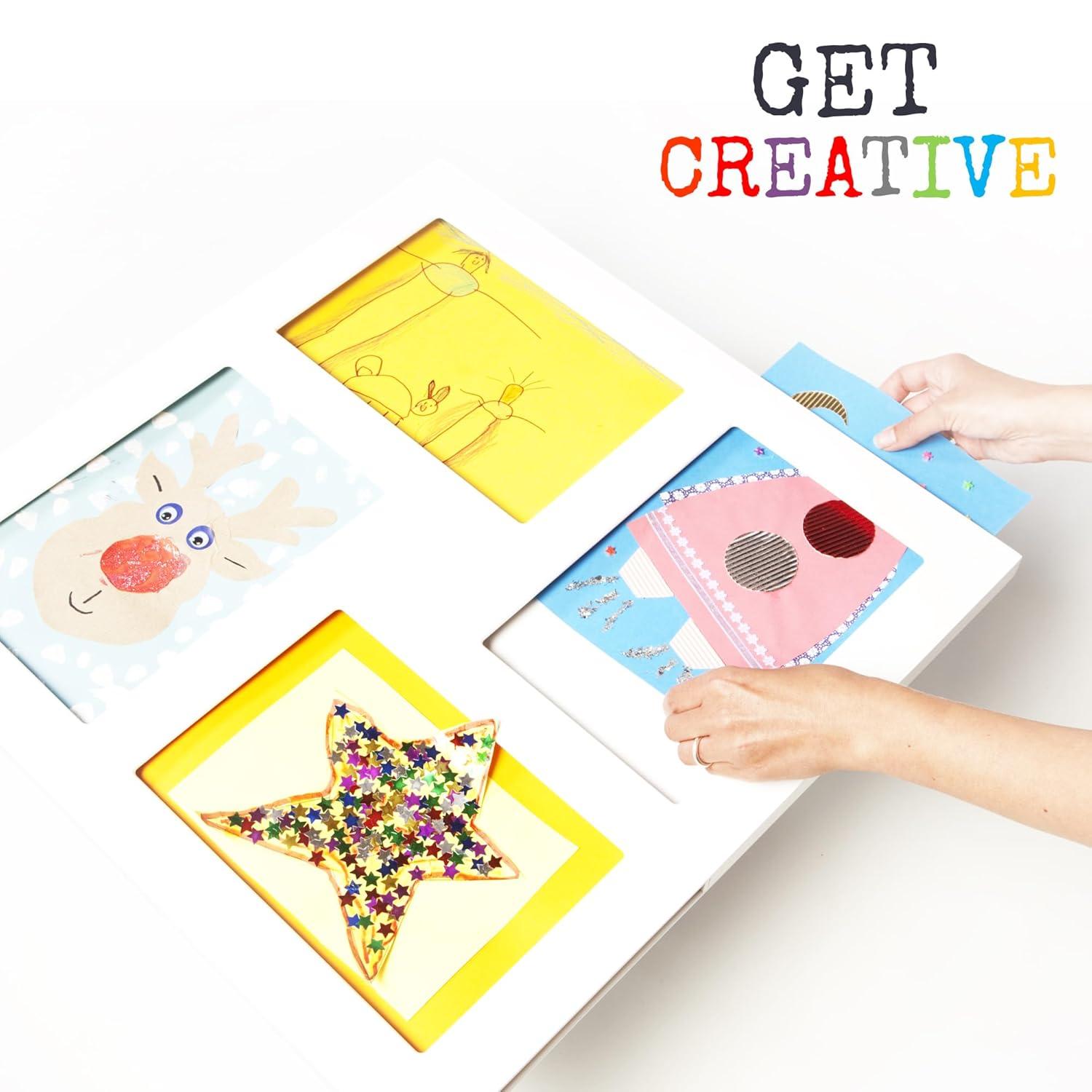 The Articulate Gallery 9x12 Quadruple Children's Art Frame, White