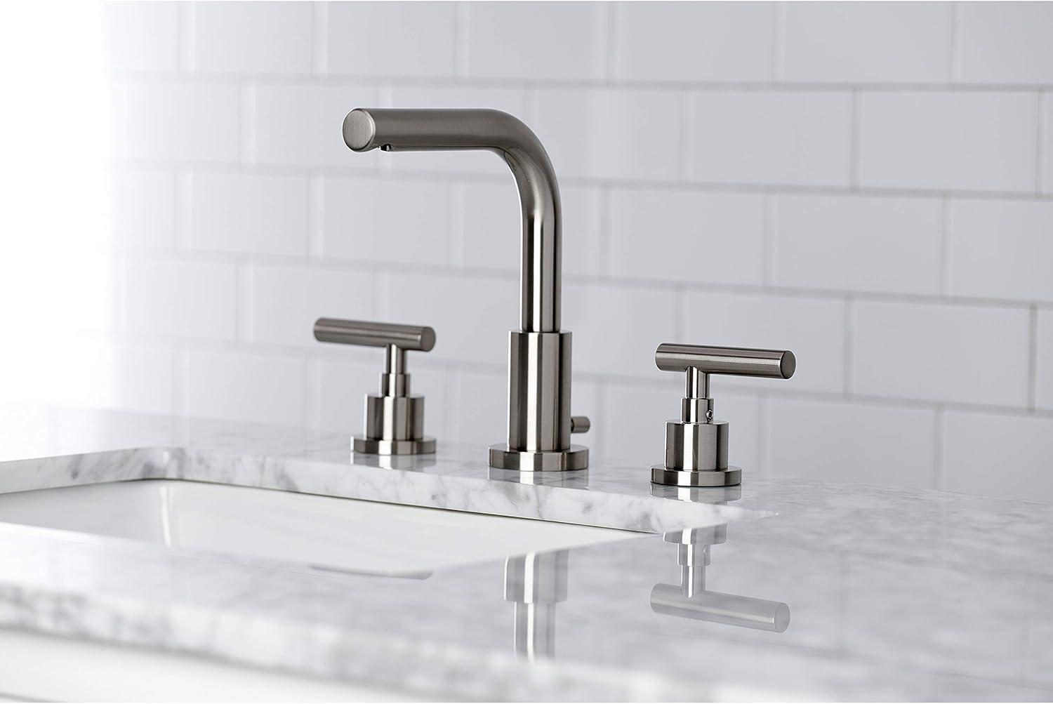 Kingston Brass FSC8958CML Kingston Brass Manhattan Two-Handle 3-Hole Deck Mount Widespread Bathroom Faucet with Brass Pop-Up Drain