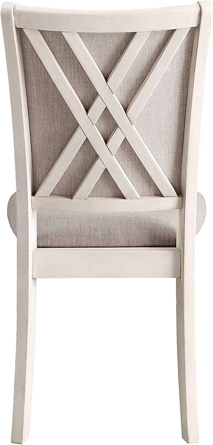 New Classic Furniture Amy 5-Piece Classic Wood Dining Table Set with Storage, Bisque/Gray