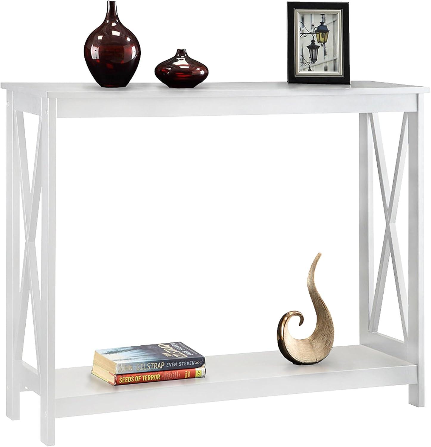 Convenience Concepts Oxford Console Table in White Wood Finish