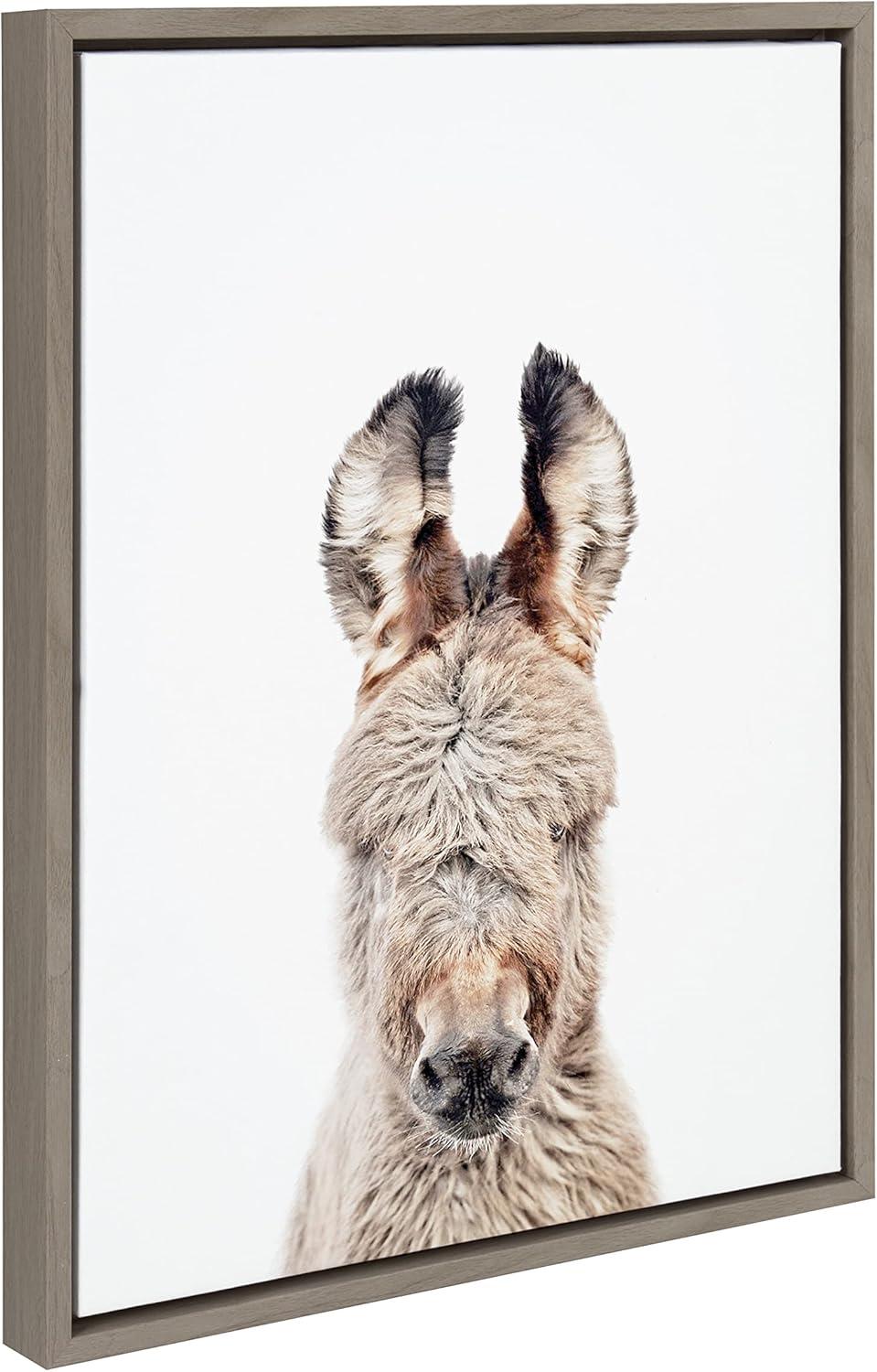 18" x 24" Sylvie Animal Studio Burro Portrait Framed Canvas by Amy Peterson - Kate & Laurel All Things Decor