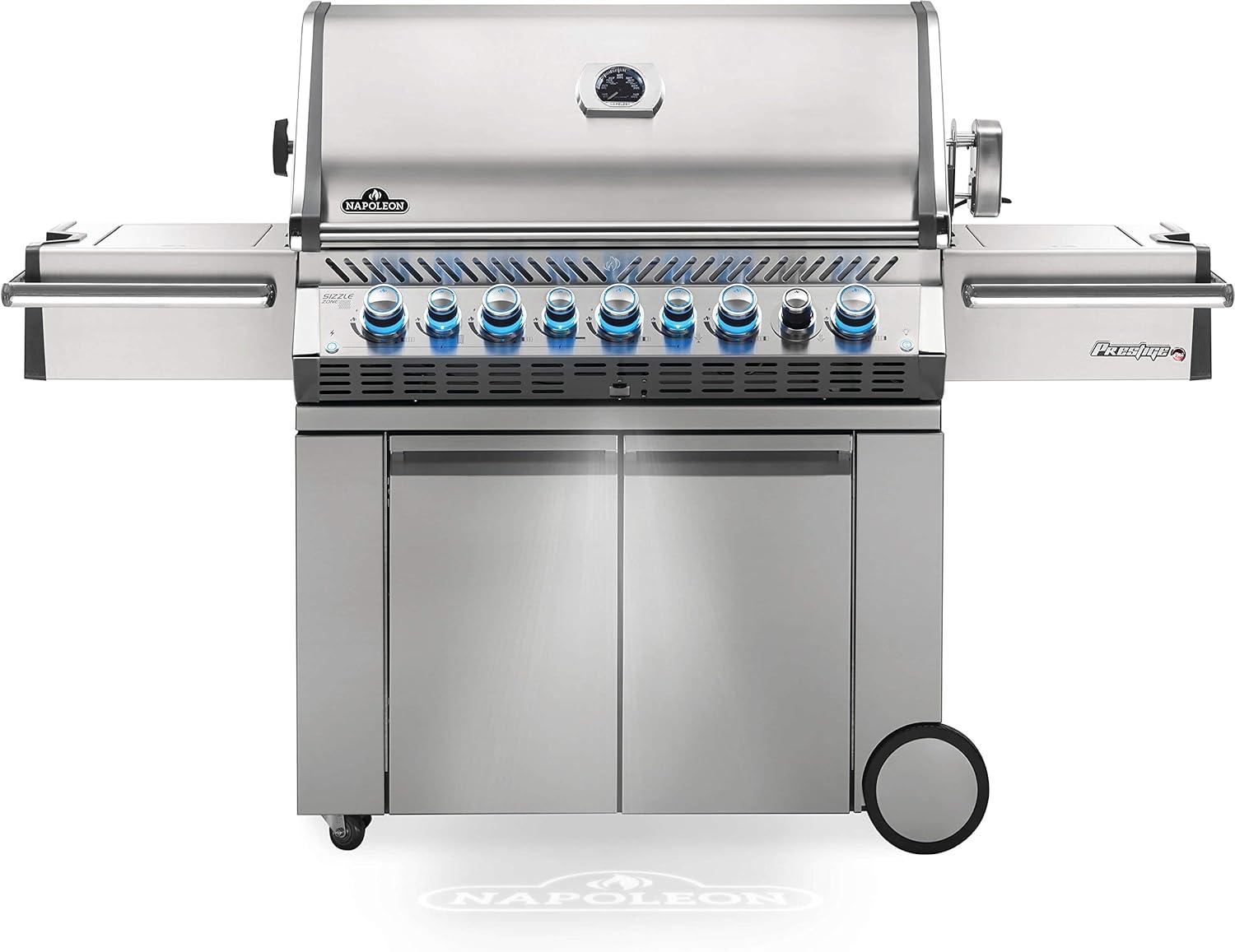 Napoleon Prestige Pro 665 Propane Gas Grill With Infrared Rear Burner And Infrared Side Burner