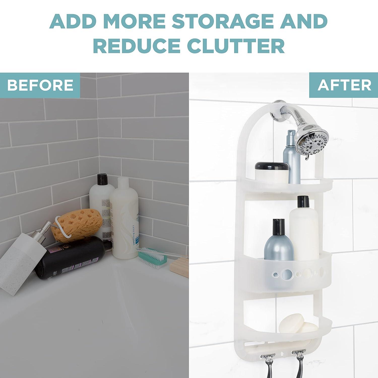 Zenna Home Large Over the Shower Caddy, Frosted