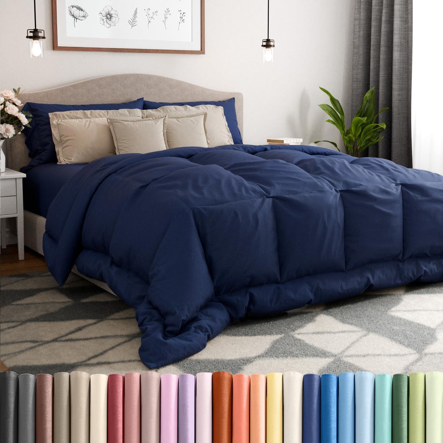 Twin Navy Down Alternative Microfiber Comforter Set